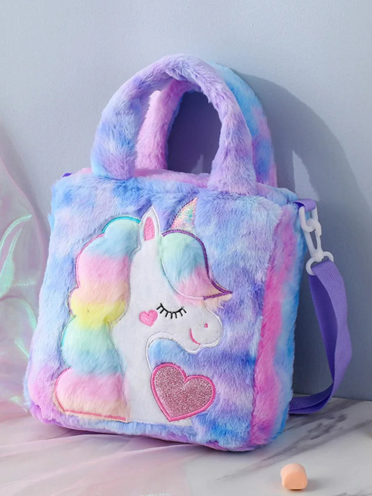It's So Fluffy Plush Unicorn Bag - Image 4