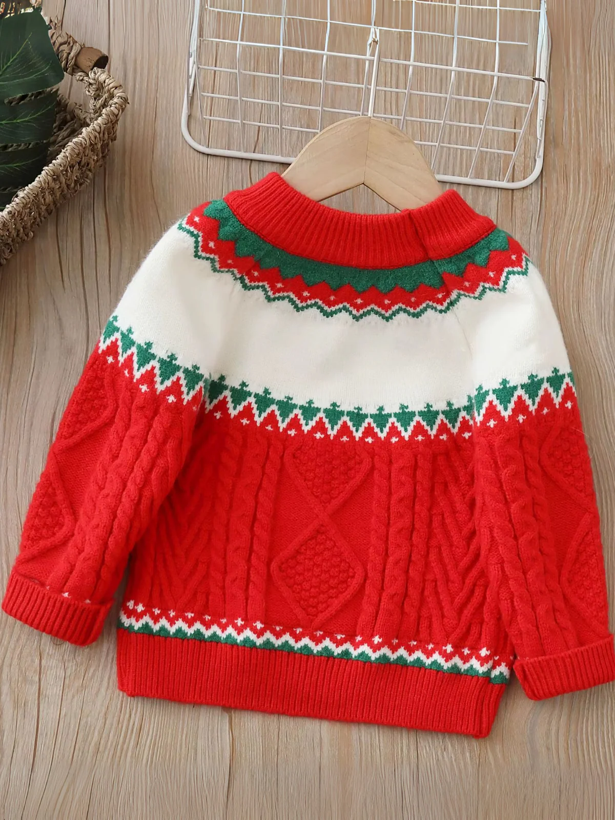 Plush Gingerbread Knit Christmas Sweater - Image 3