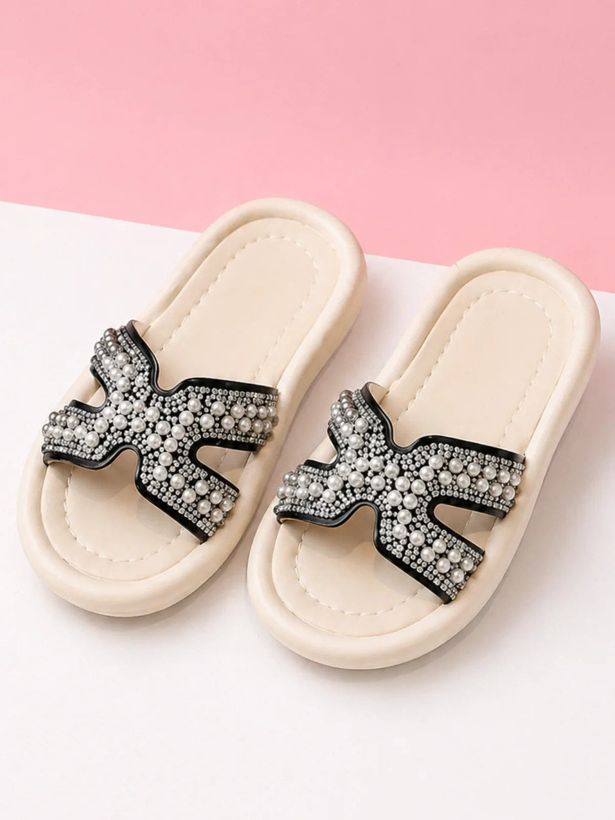 Poised and Pretty Pearl Slide Sandals By Liv and Mia - Image 4