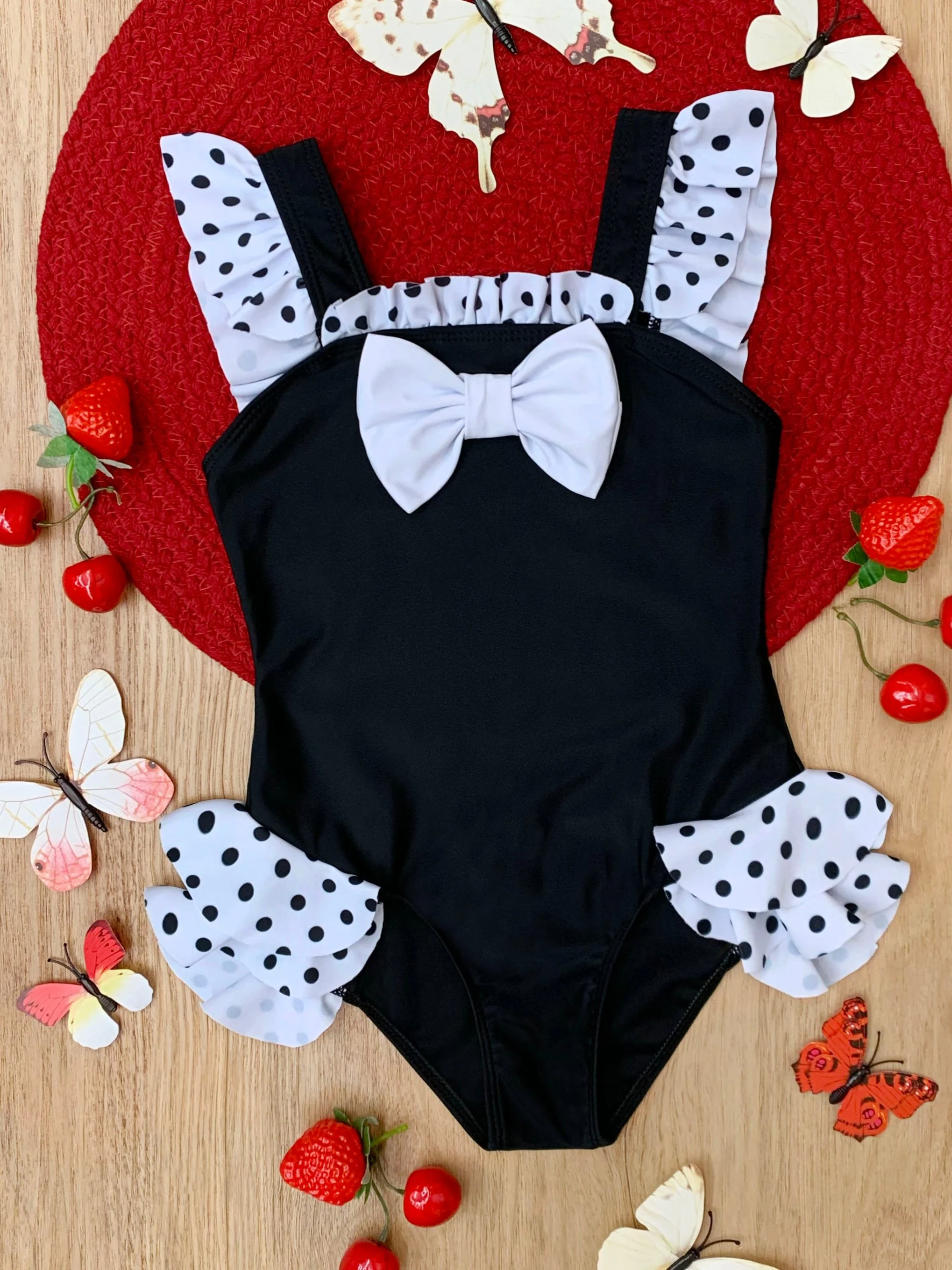 Coastal Charm Polka Dot Bow One Piece Swimsuit - Image 4