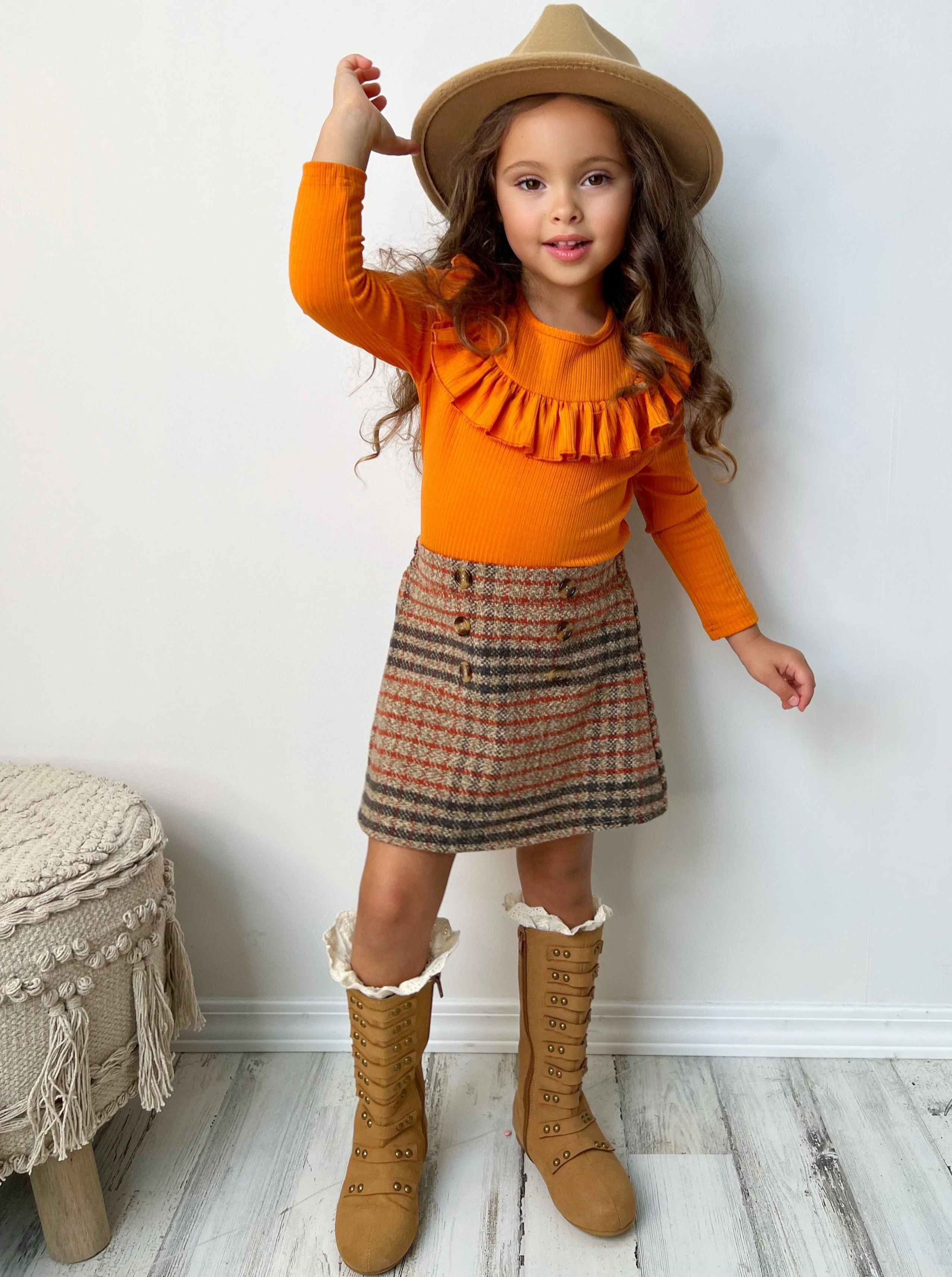 Precious Pumpkin Top and Skirt Set - Image 2