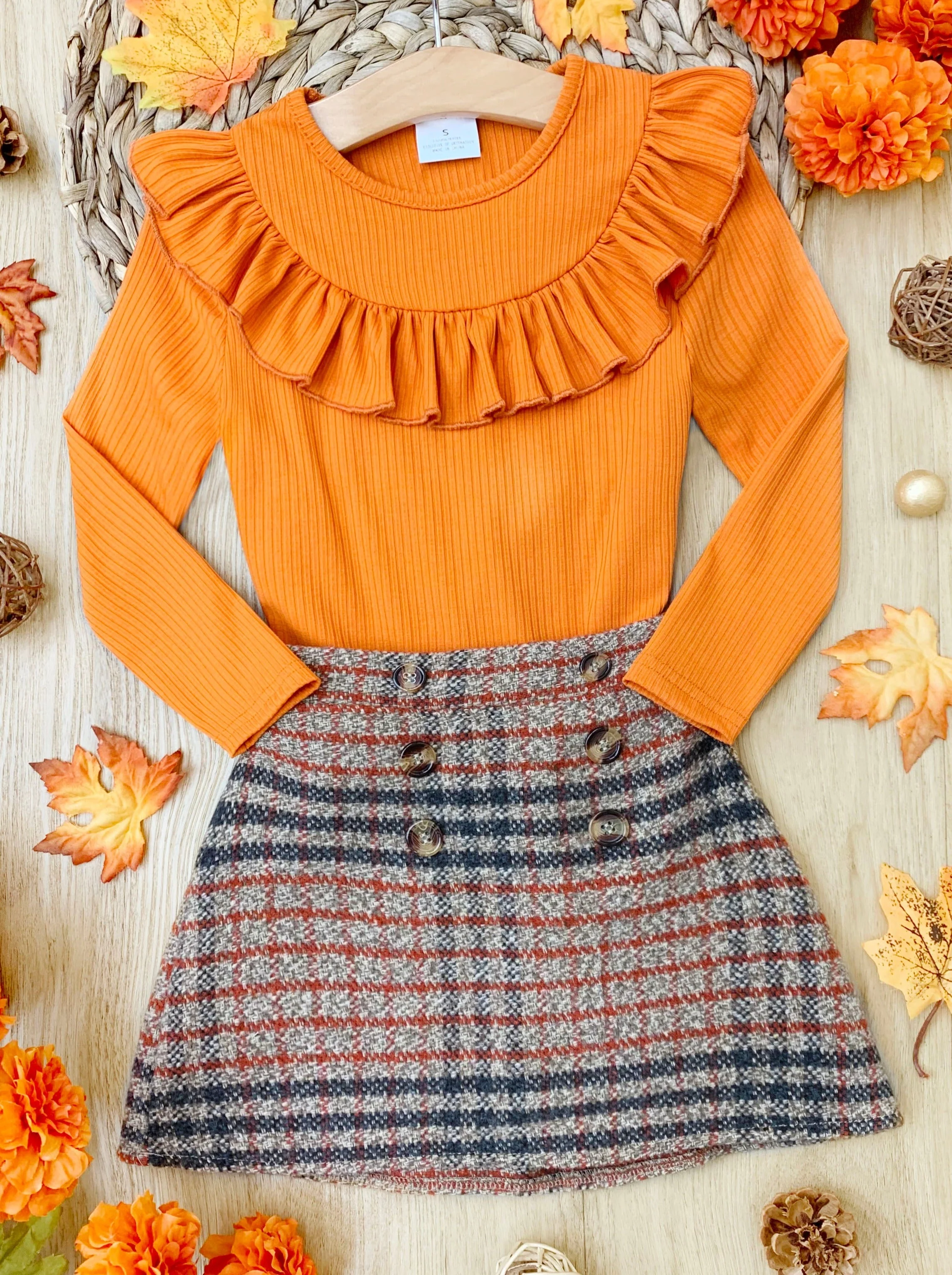 Precious Pumpkin Top and Skirt Set - Image 3