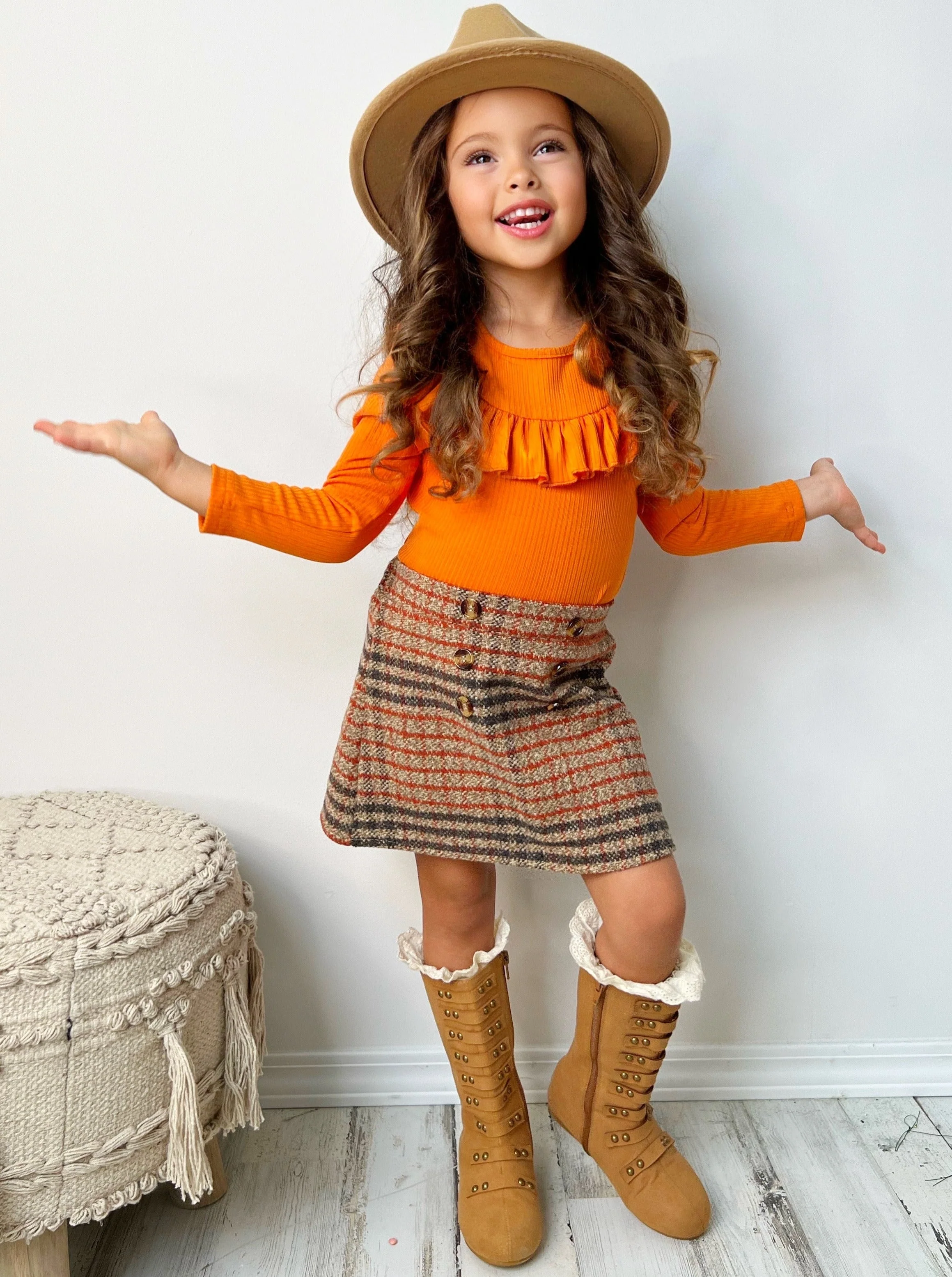 Precious Pumpkin Top and Skirt Set - Image 4