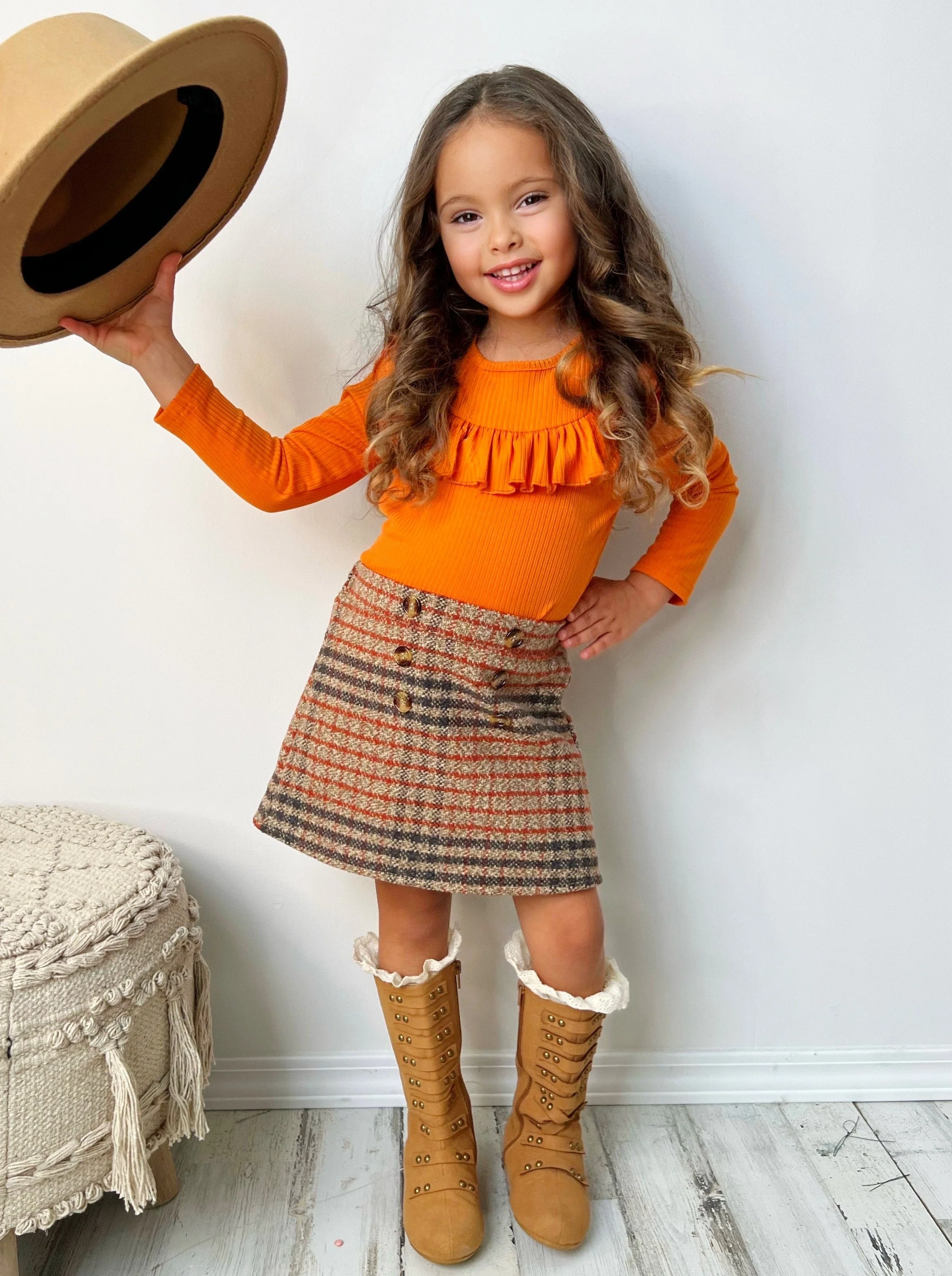 Precious Pumpkin Top and Skirt Set - Image 5