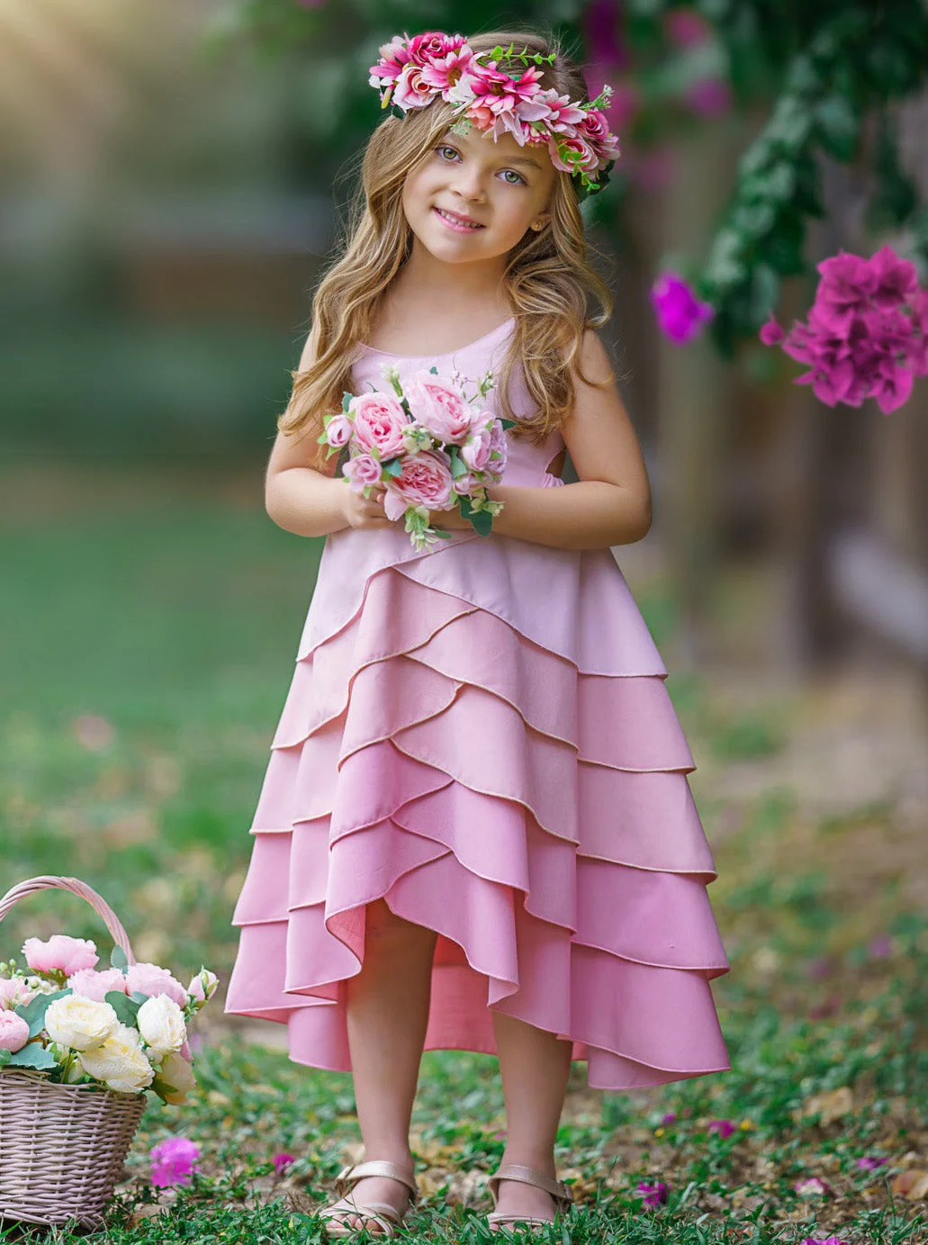 Pretty Petal Bubblegum Tiered Dress - Image 10