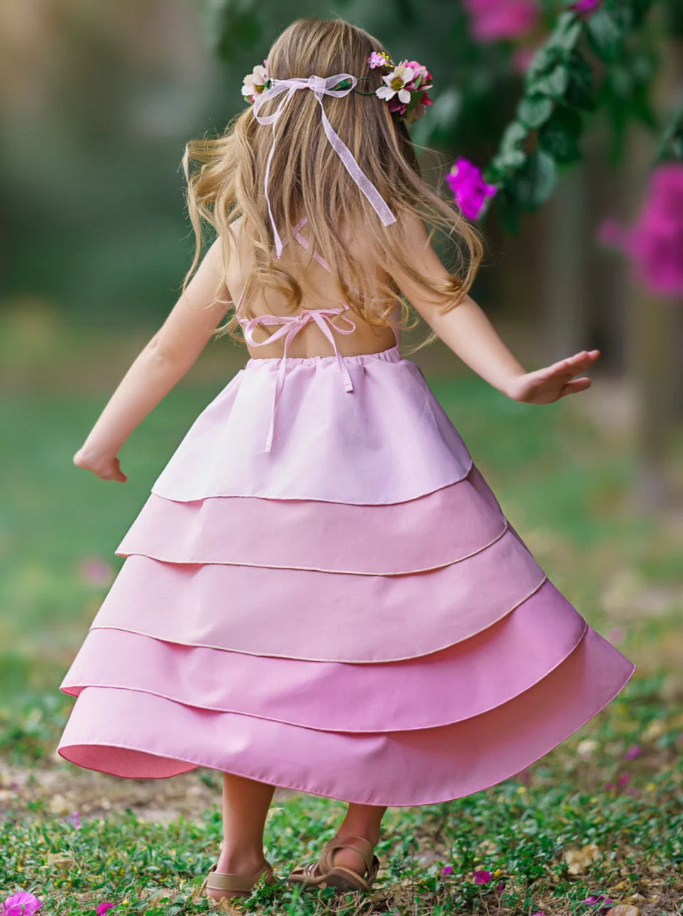 Pretty Petal Bubblegum Tiered Dress - Image 11