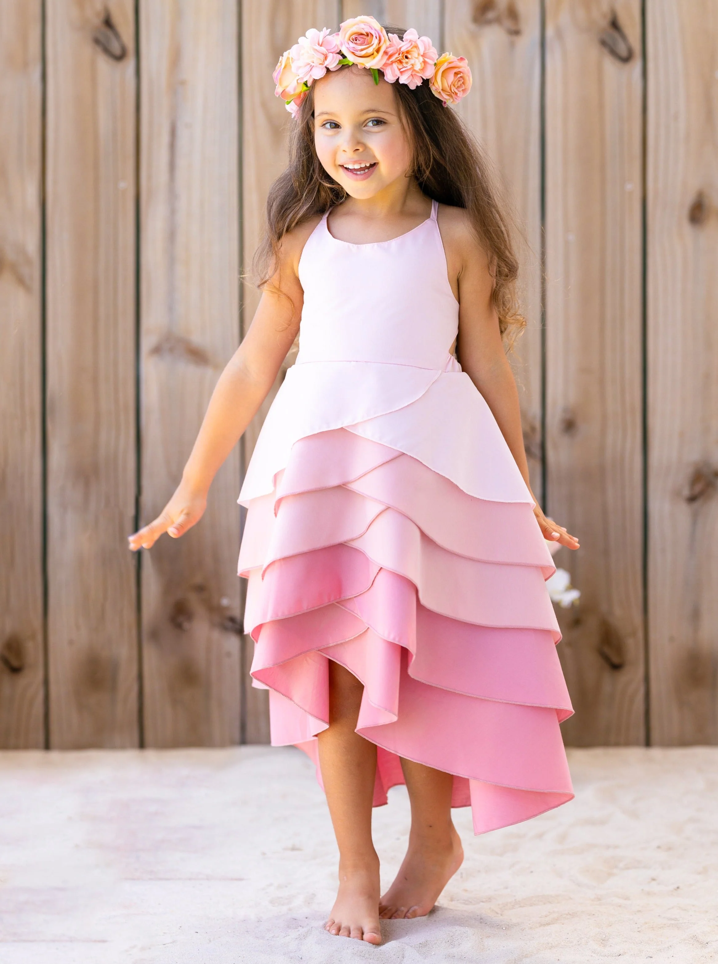 Pretty Petal Bubblegum Tiered Dress - Image 5