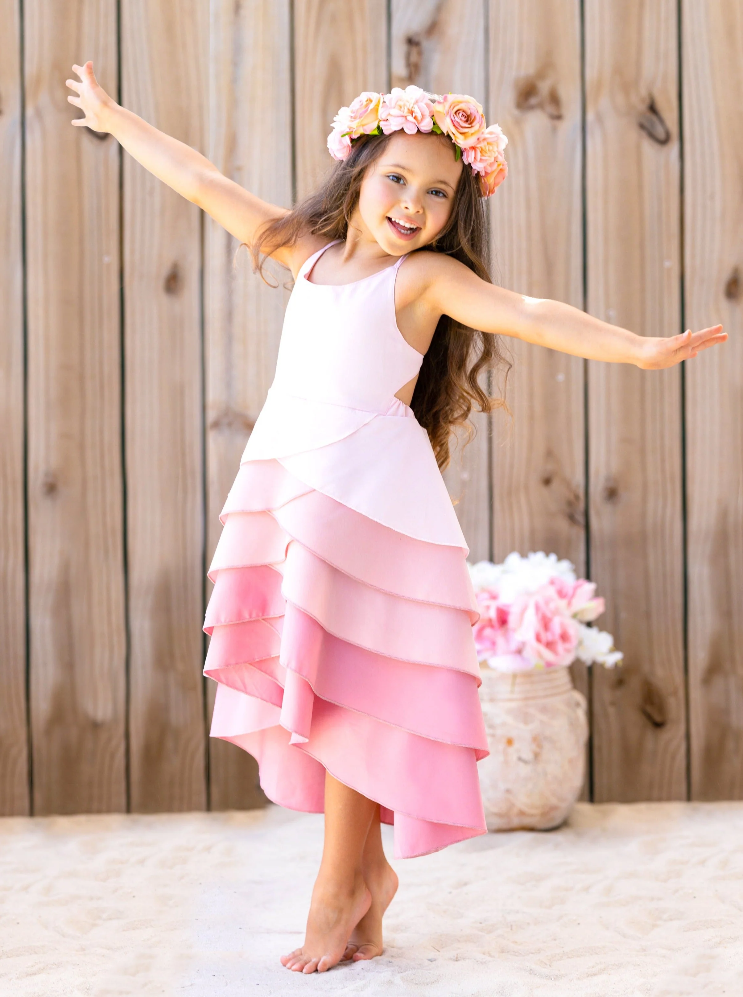 Pretty Petal Bubblegum Tiered Dress - Image 6