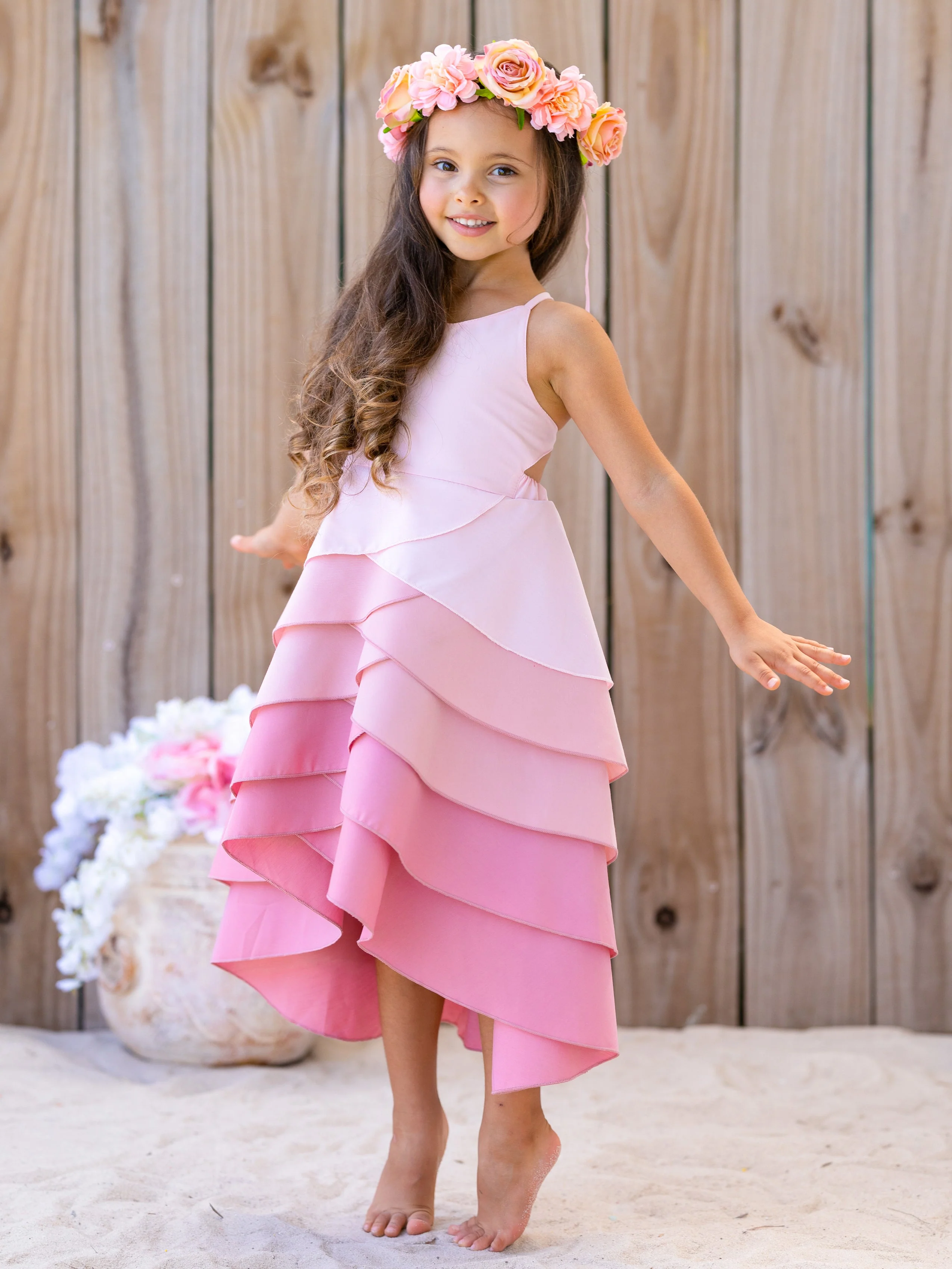 Pretty Petal Bubblegum Tiered Dress - Image 8
