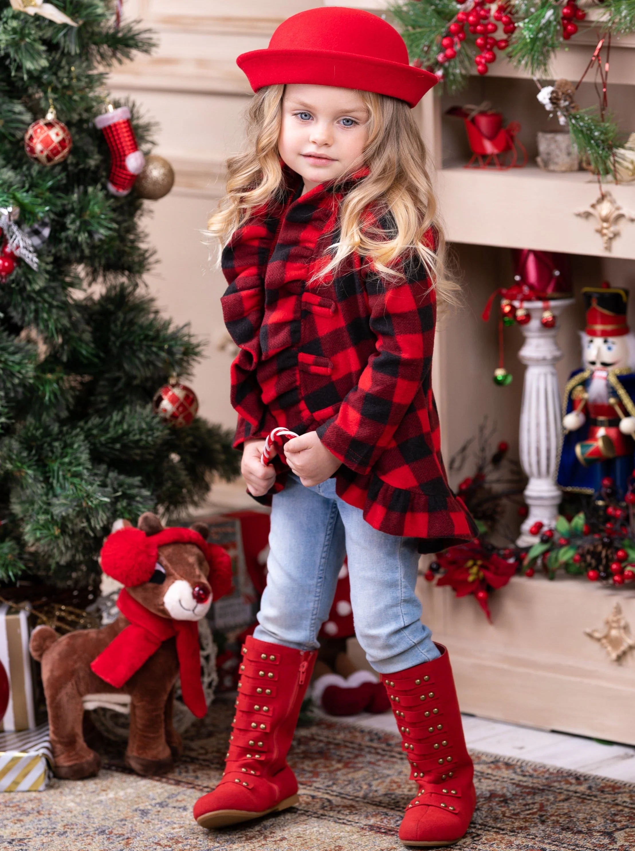 Pretty Plaid Blazer Ruffle Cardigan - Image 6