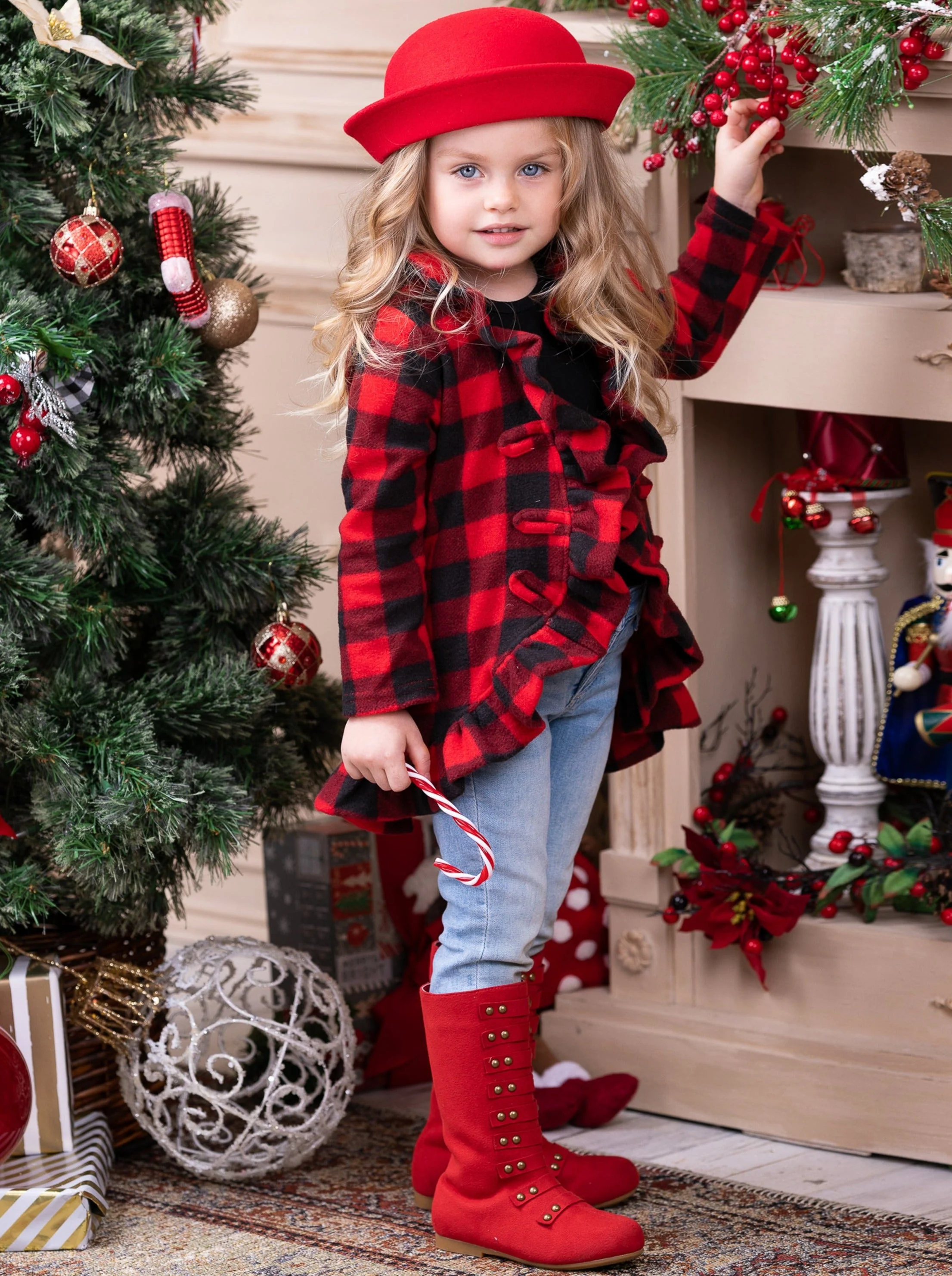 Pretty Plaid Blazer Ruffle Cardigan - Image 7