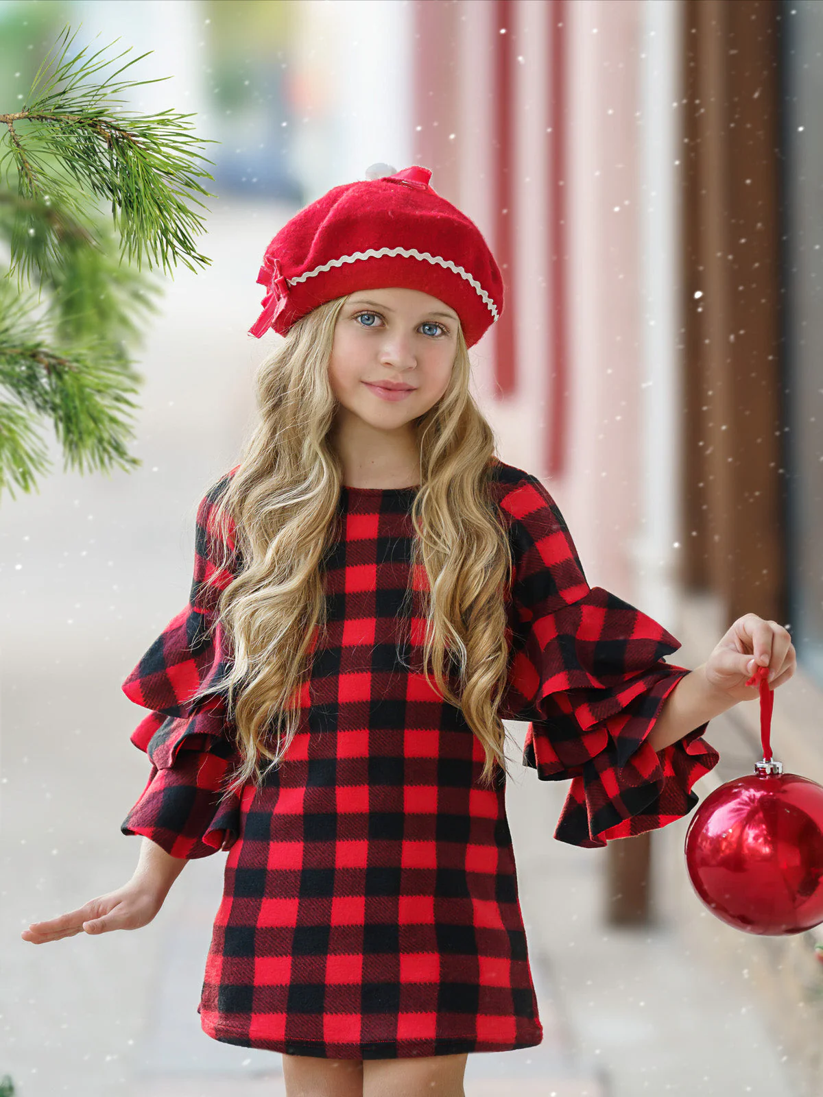 Pretty Plaid Tiered Sleeve Miya Dress - Image 5