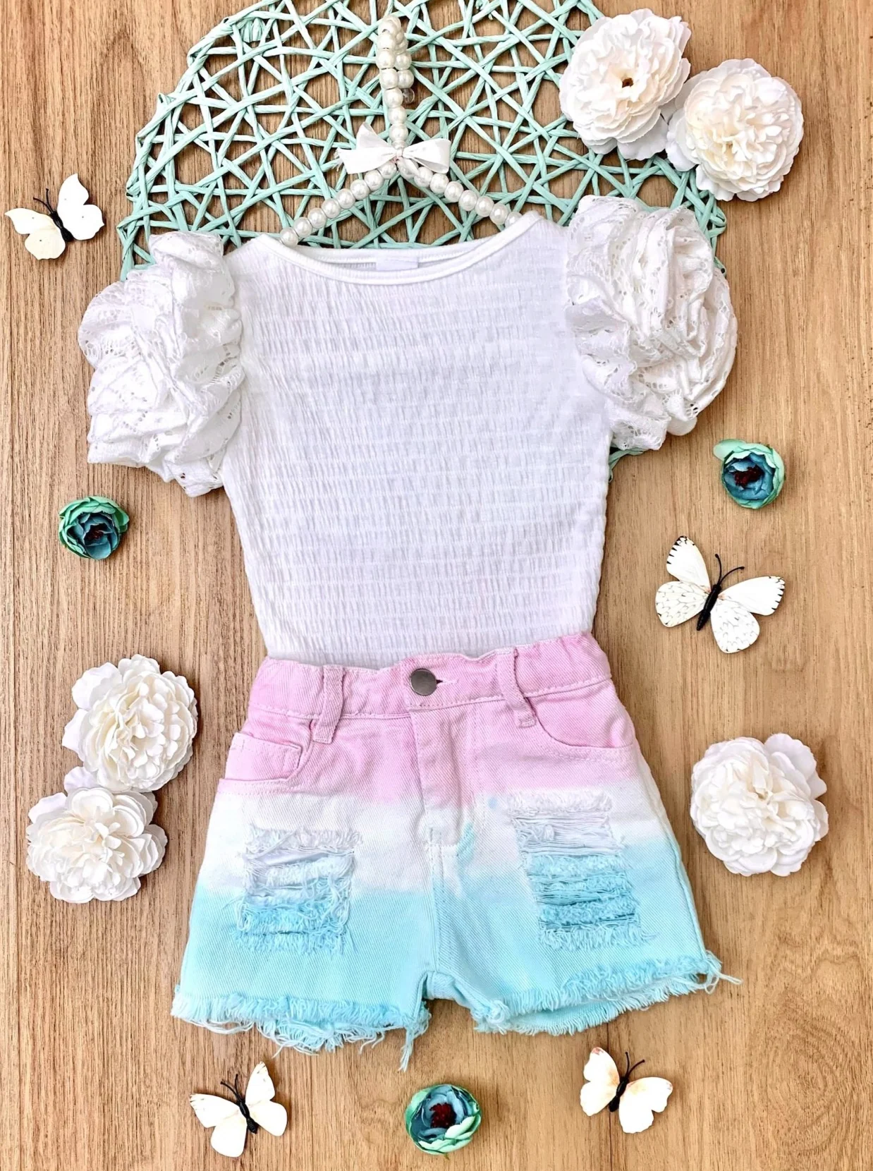 Springtime Special Rosette Top and Shorts Set - Image 3