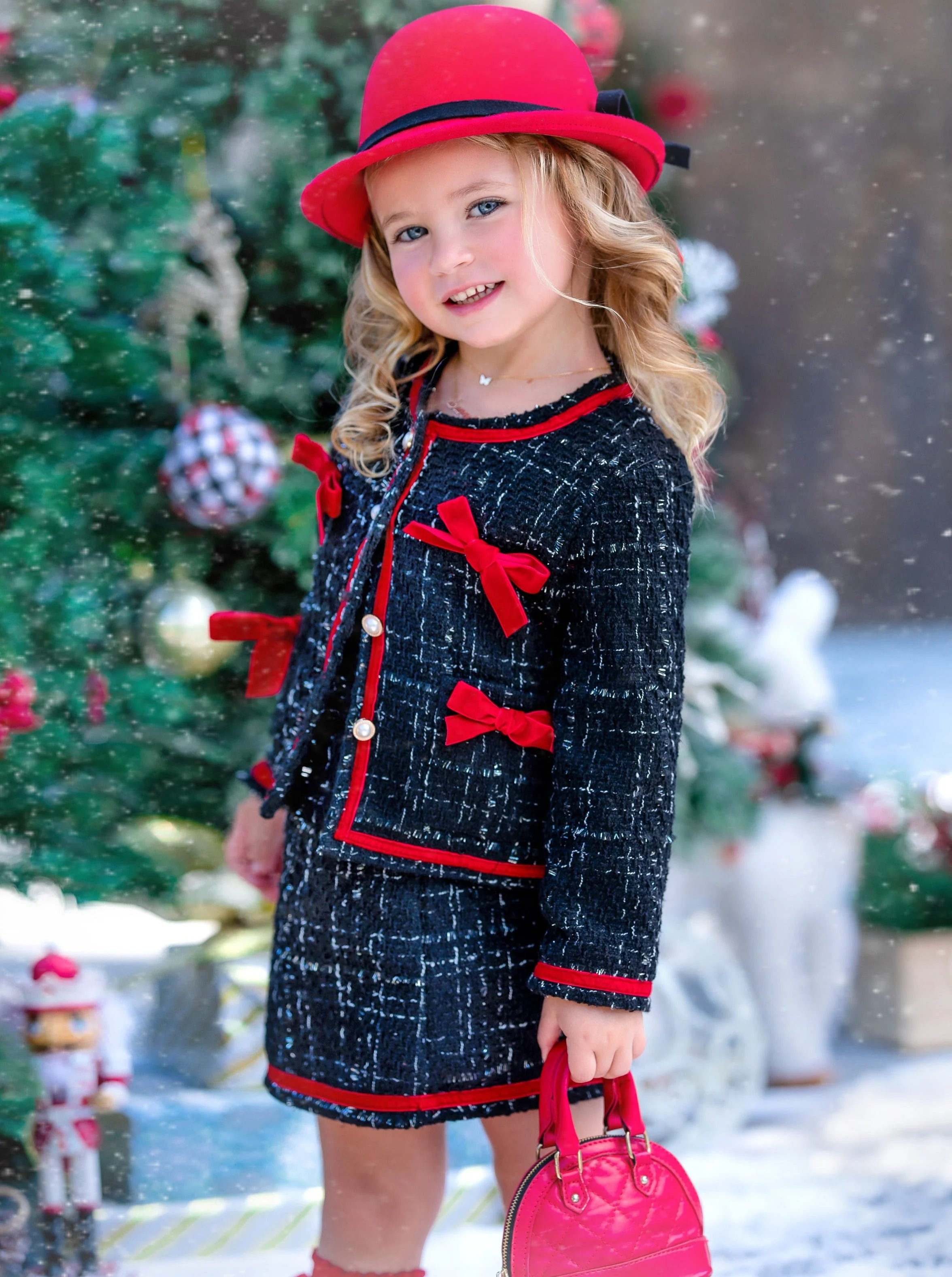 Let's Do Brunch Black Tweed Blazer Skirt Set - Image 2