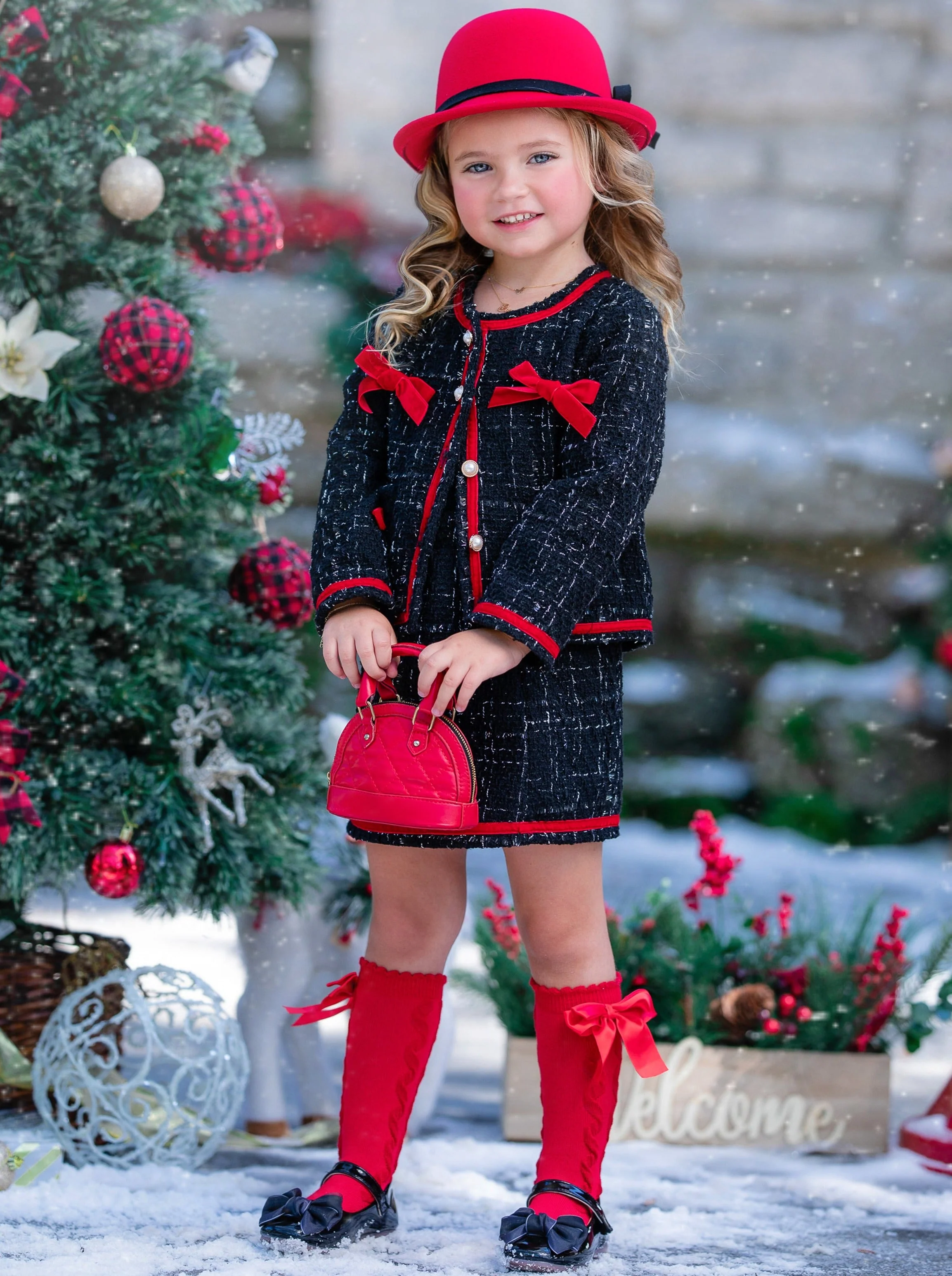 Let's Do Brunch Black Tweed Blazer Skirt Set - Image 4