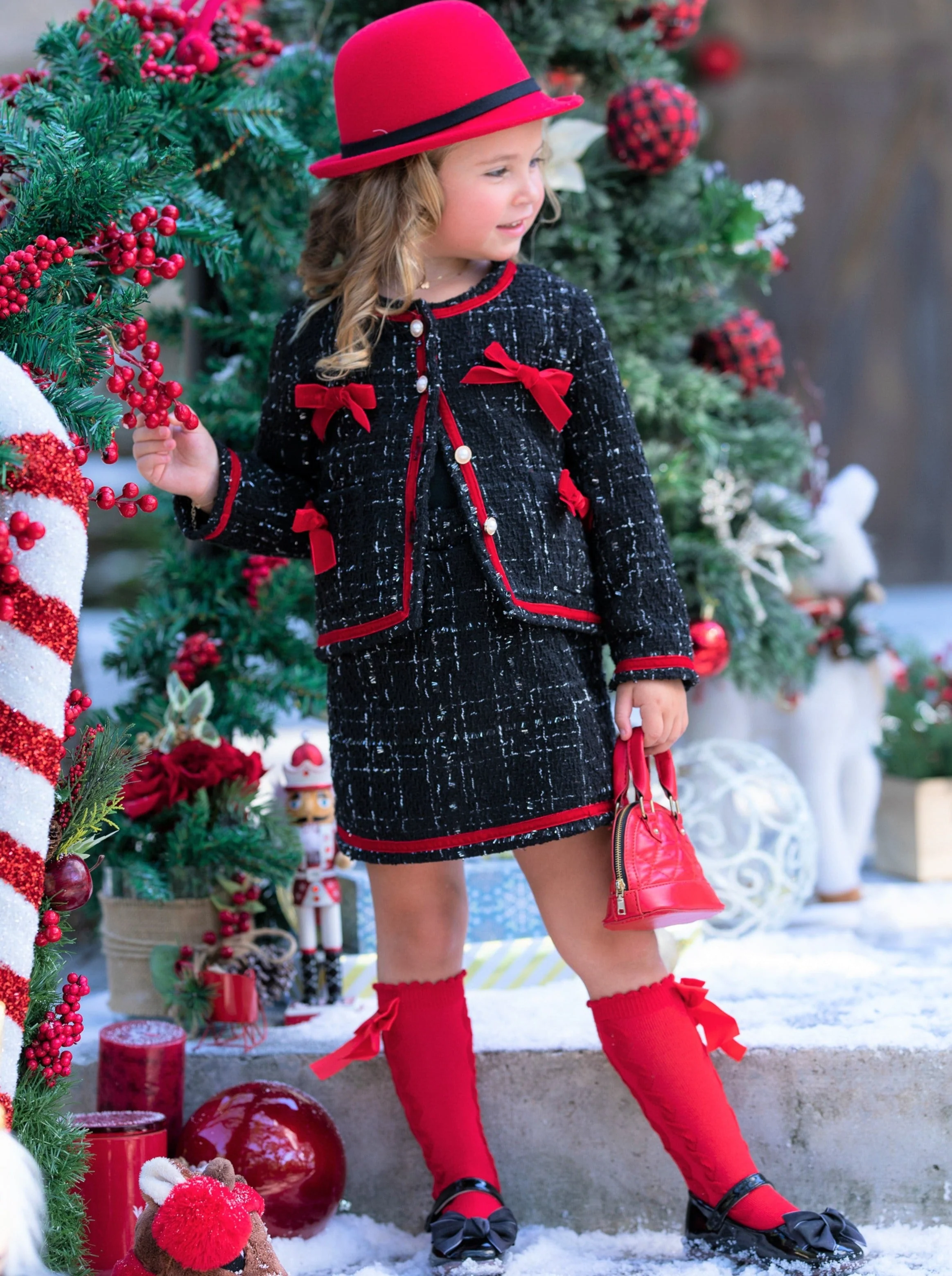 Let's Do Brunch Black Tweed Blazer Skirt Set - Image 5