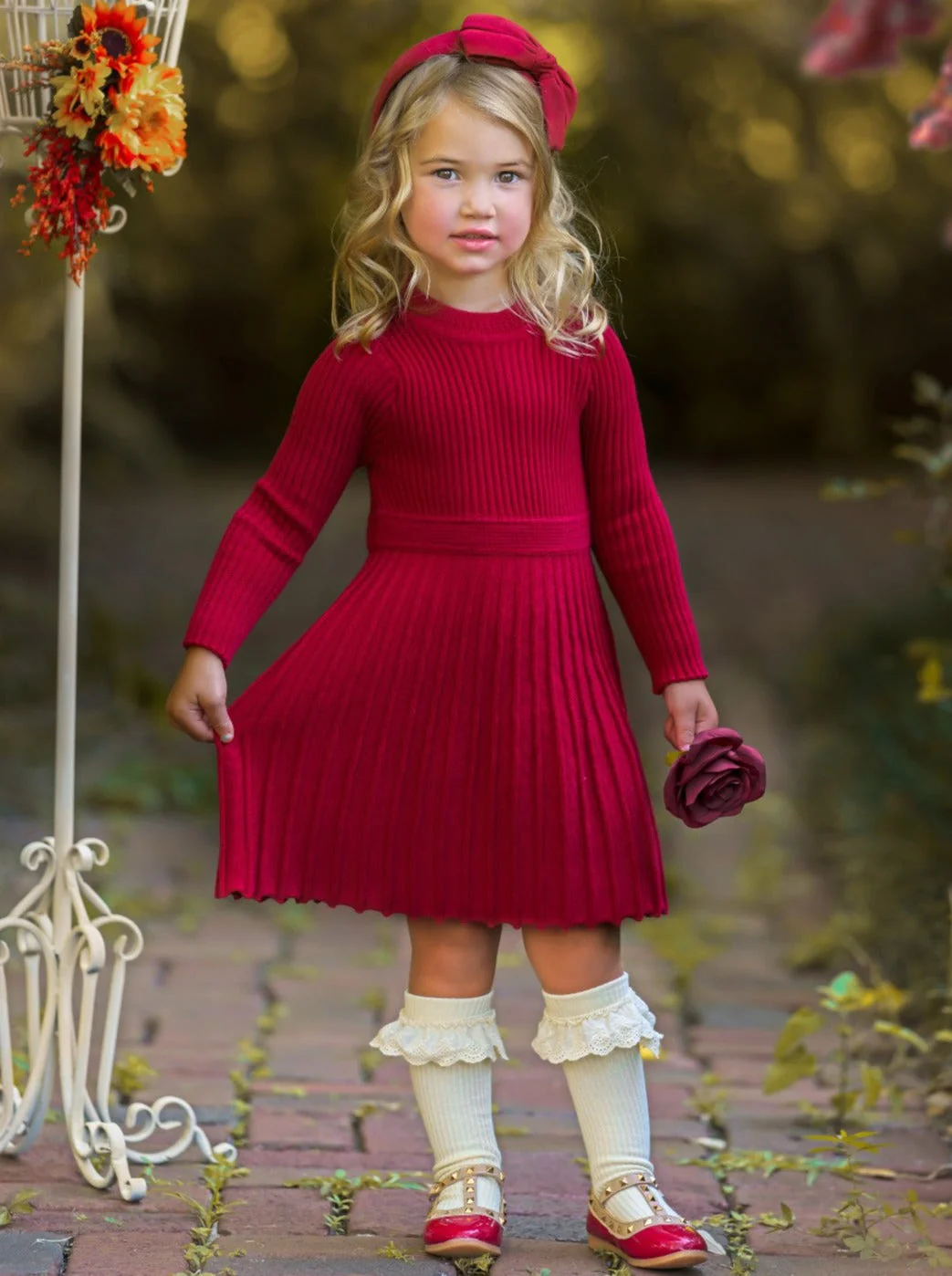 Prim and Proper Pleated Sweater Dress - Image 3