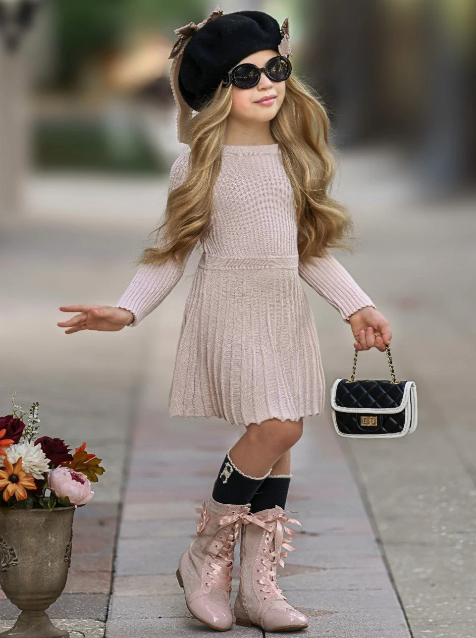 Prim and Proper Pleated Sweater Dress - Image 7