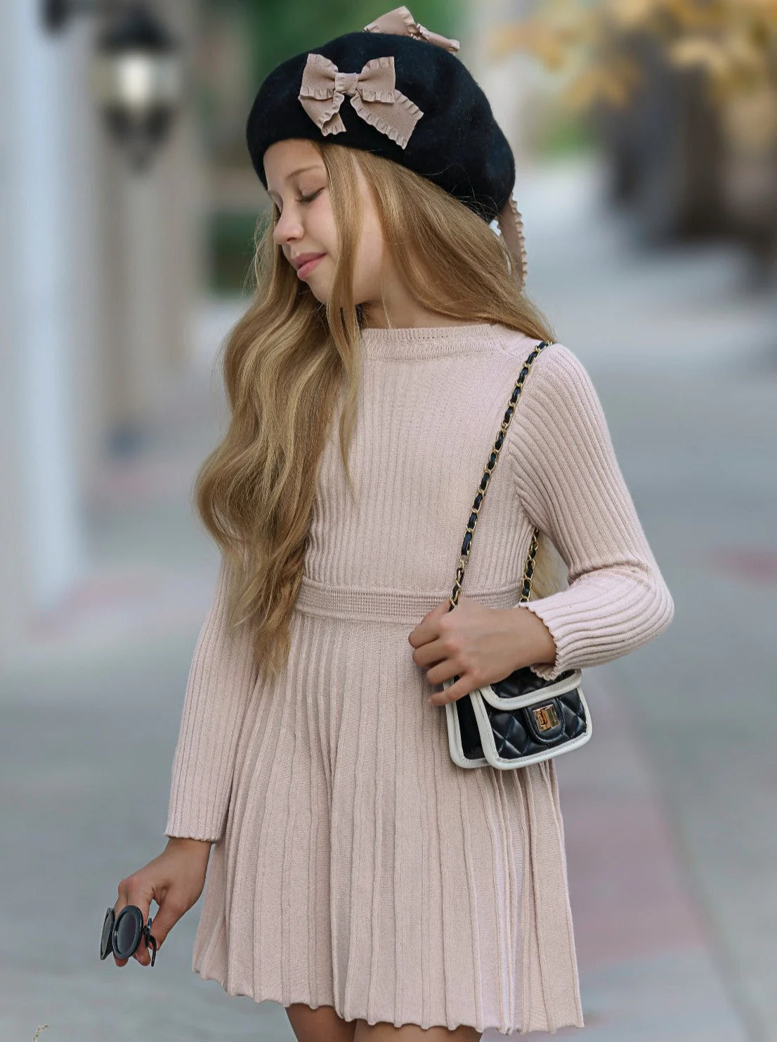 Prim and Proper Pleated Sweater Dress - Image 9