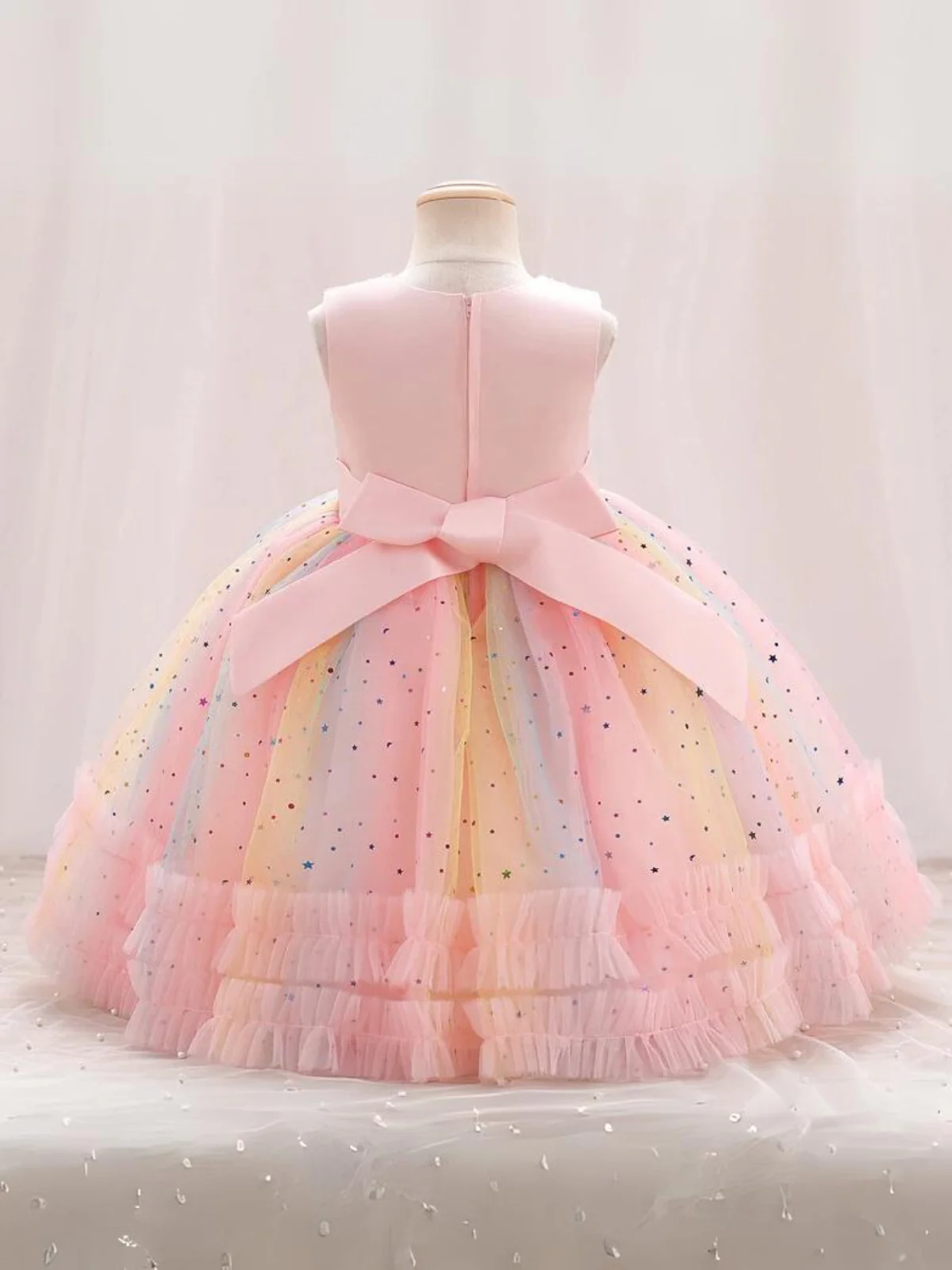 Twinkle and Twirl Sequined Rainbow Special Occasion Dress - Image 5