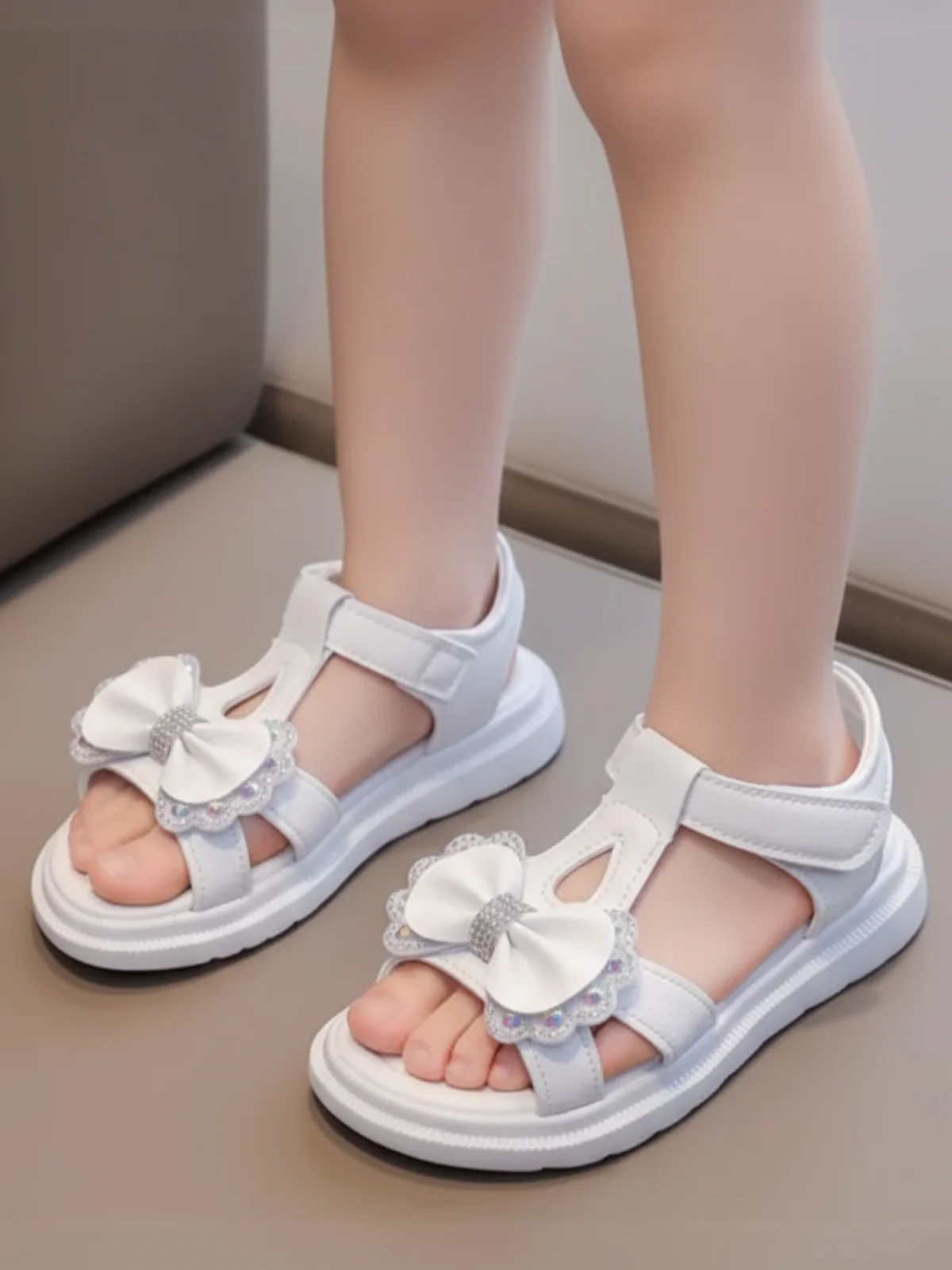 Princess Duties Bow T-Strap Sandals By Liv and Mia - Image 5