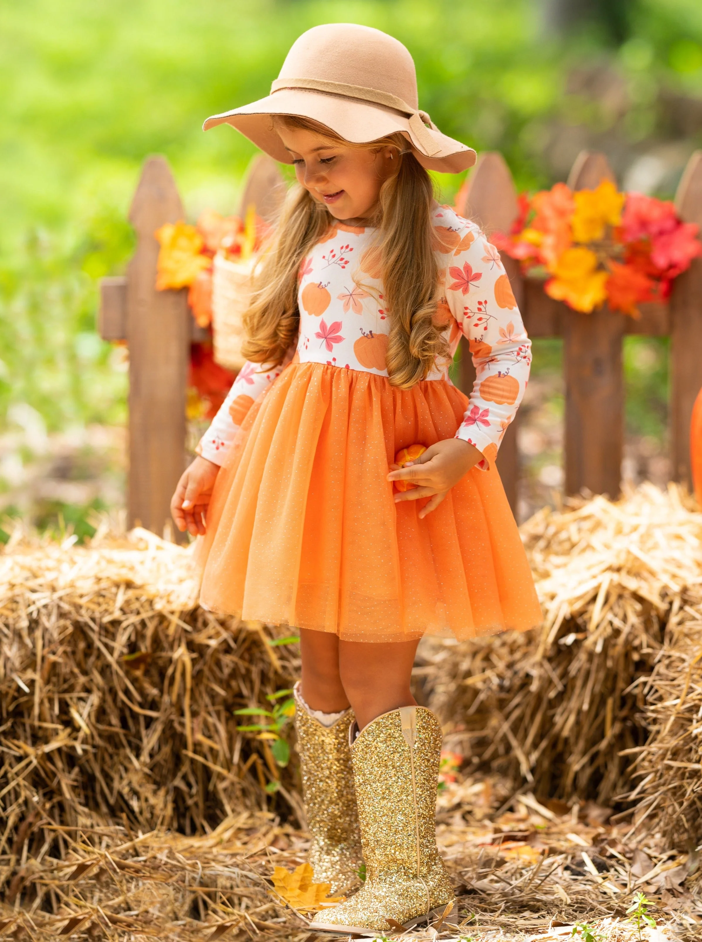 The Best Pick Pumpkin Print Tutu Dress - Image 2