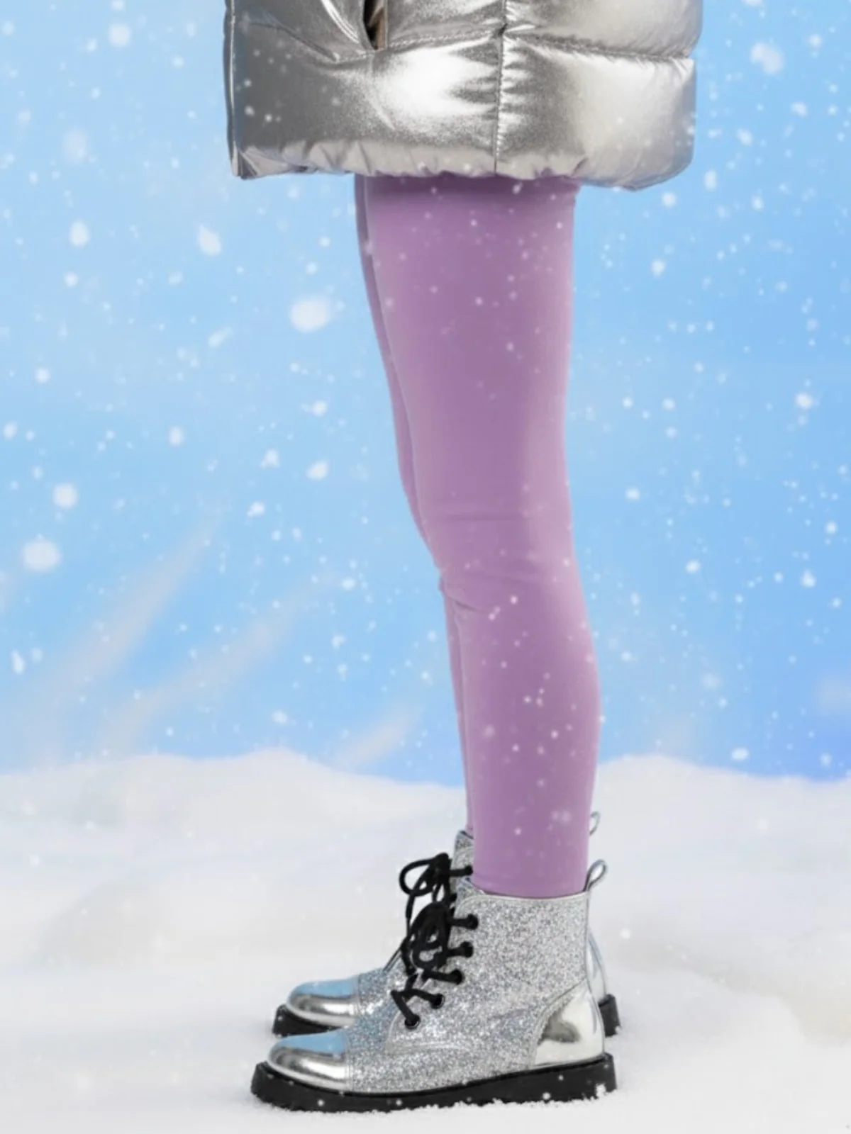 Purple Cozy Fleece-Lined Leggings - Image 3