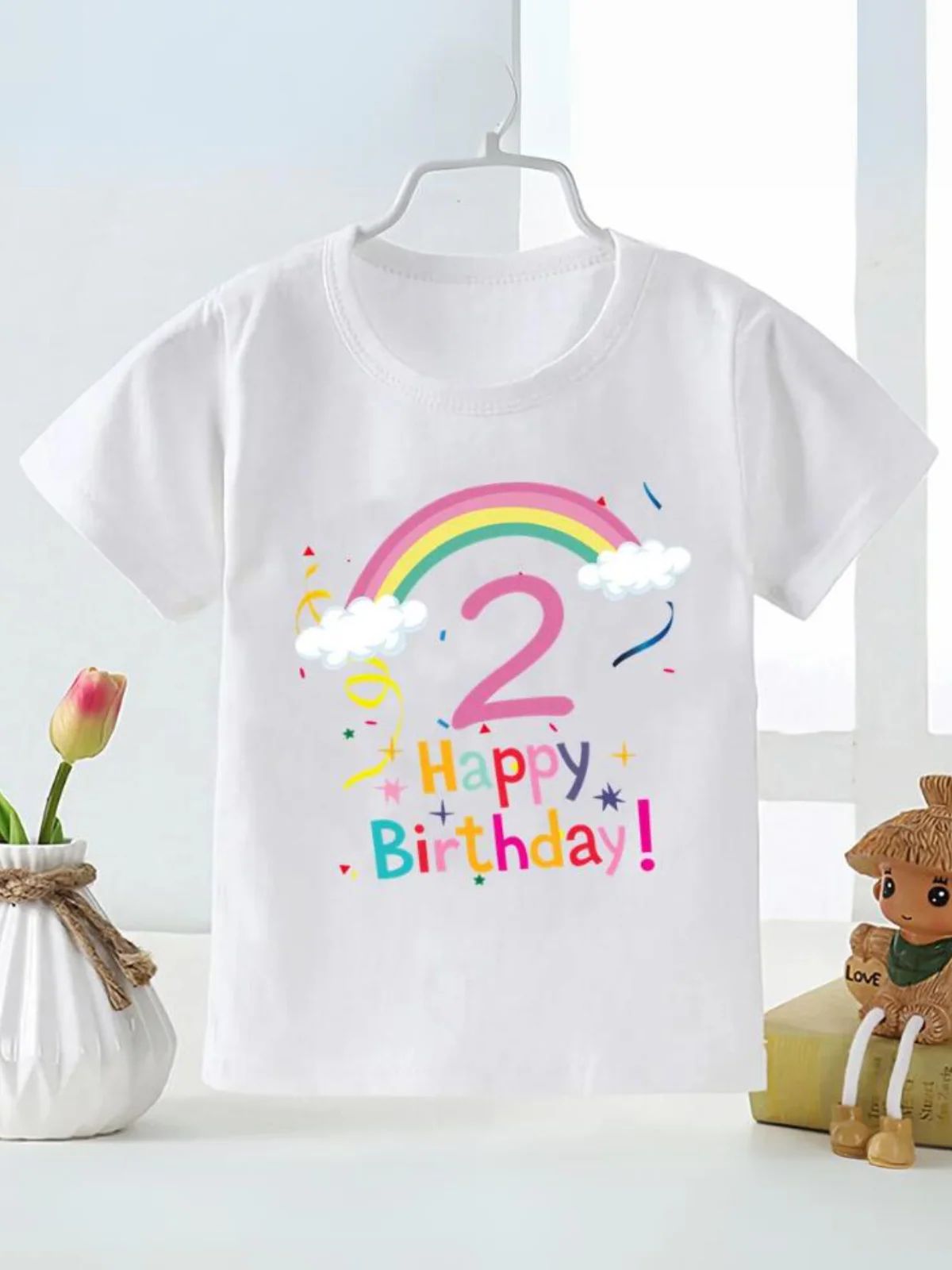 Rainbow Birthday T-Shirt for Kids - Cute and Casual Gift - Image 2