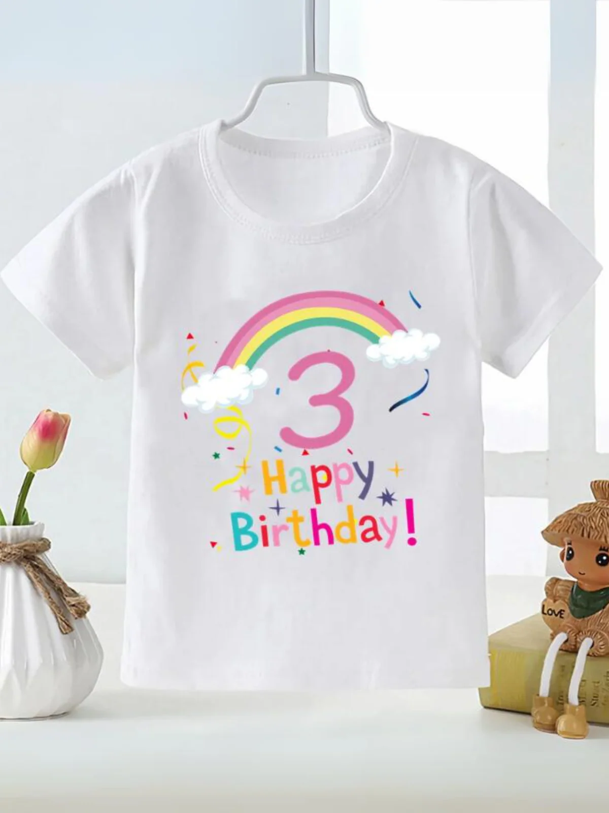 Rainbow Birthday T-Shirt for Kids - Cute and Casual Gift - Image 3