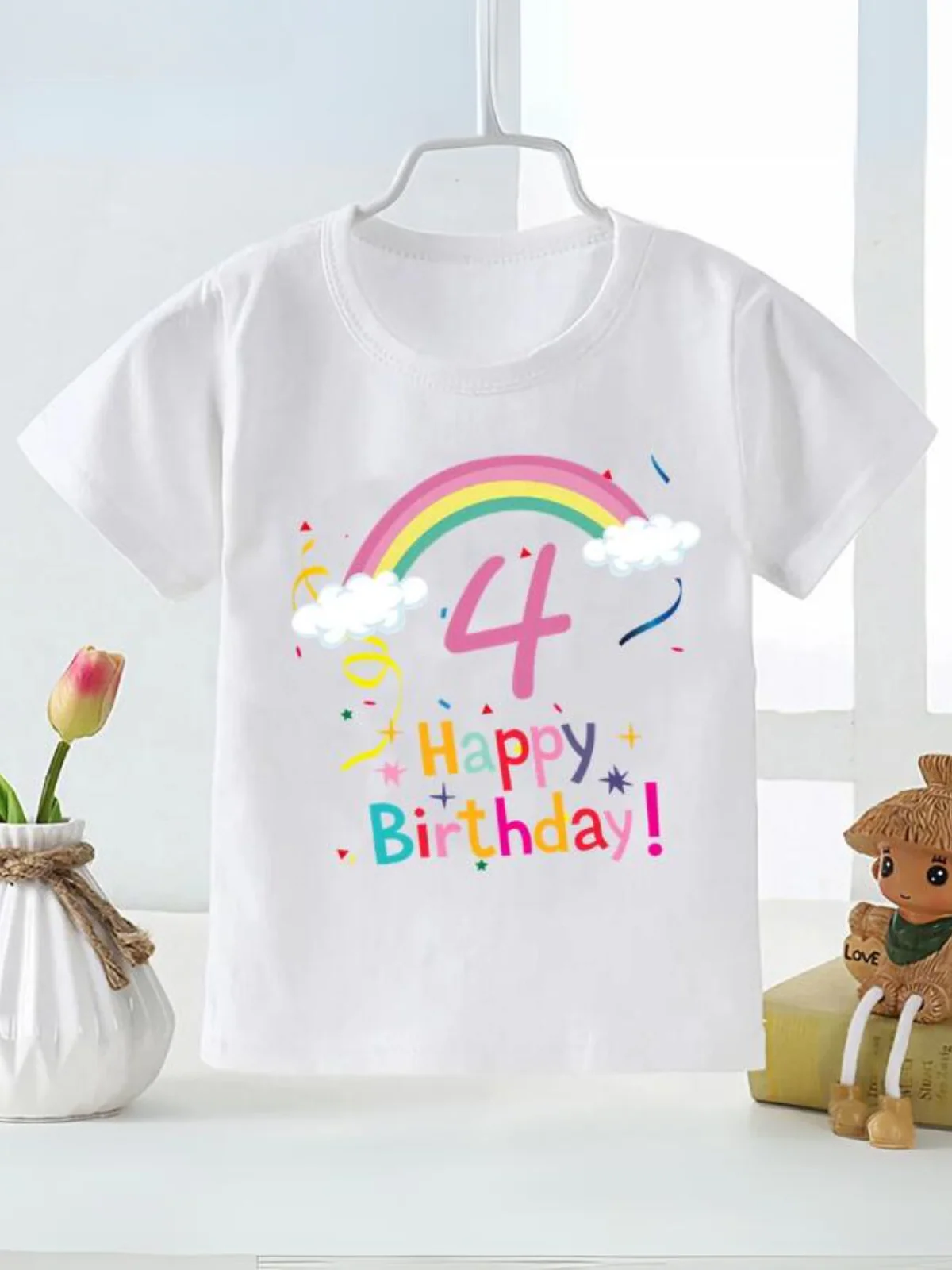 Rainbow Birthday T-Shirt for Kids - Cute and Casual Gift - Image 4