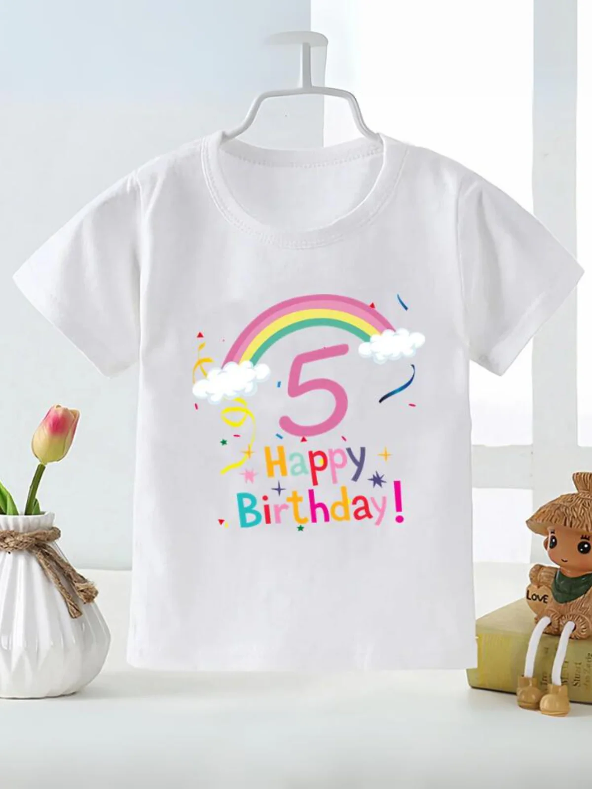 Rainbow Birthday T-Shirt for Kids - Cute and Casual Gift - Image 5