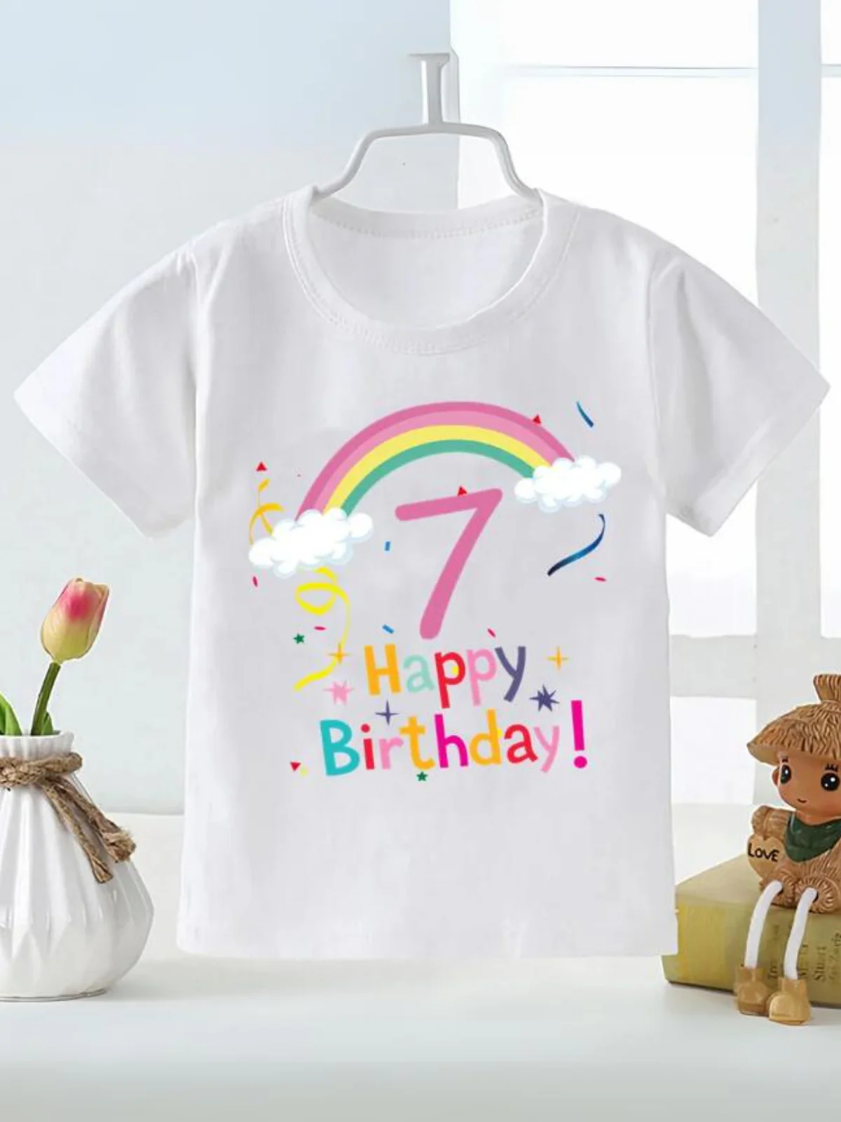 Rainbow Birthday T-Shirt for Kids - Cute and Casual Gift - Image 7