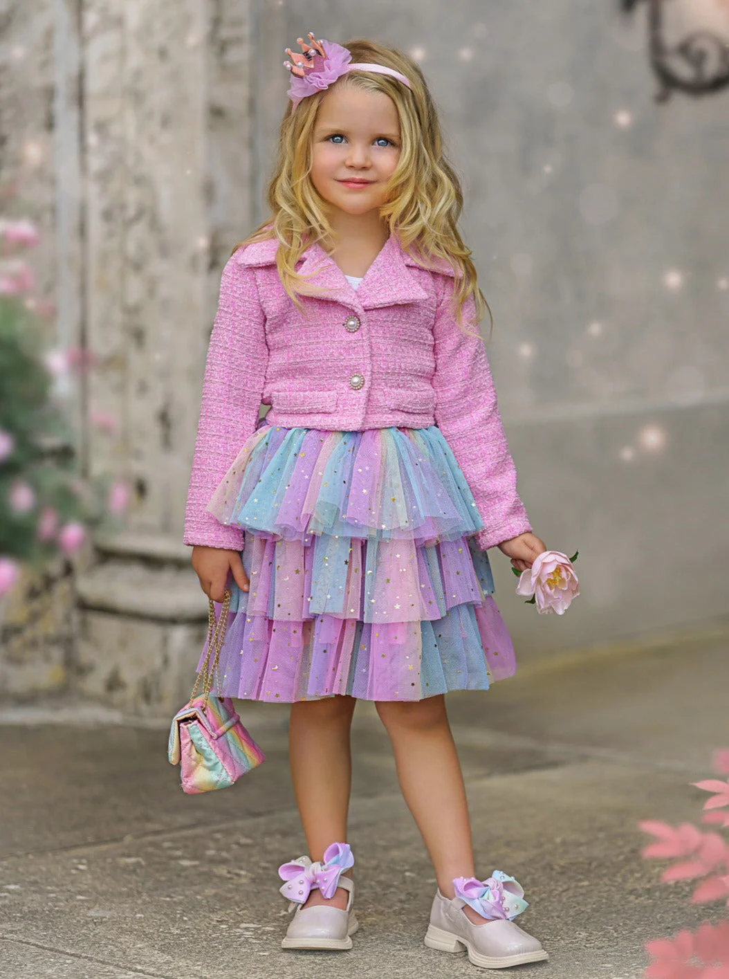 Fairy Flutter Jacket and Rainbow Tutu Skirt Set - Image 4