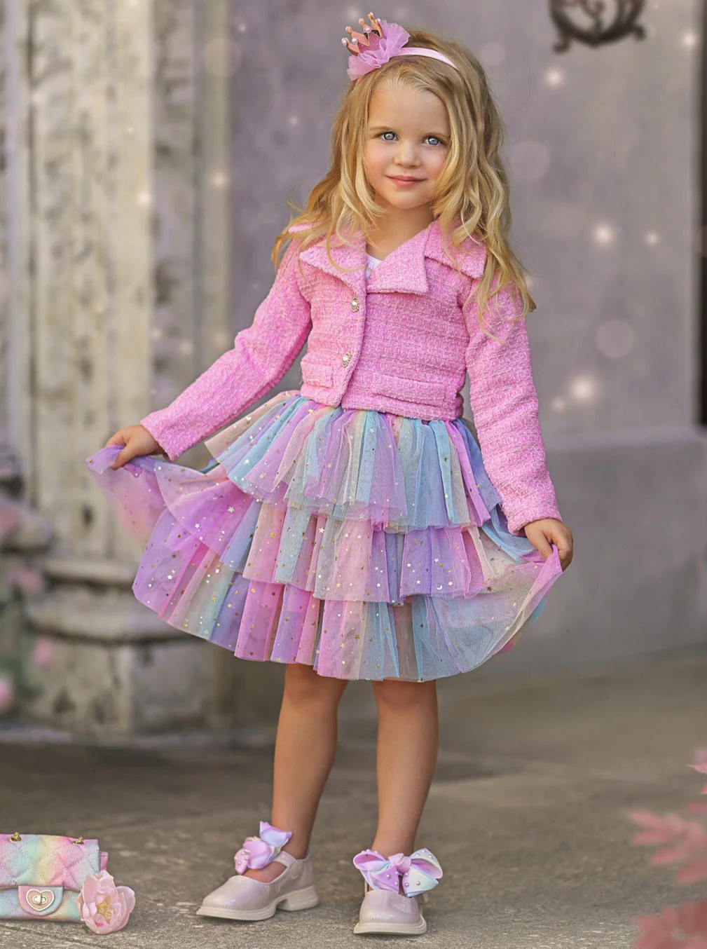 Fairy Flutter Jacket and Rainbow Tutu Skirt Set - Image 5