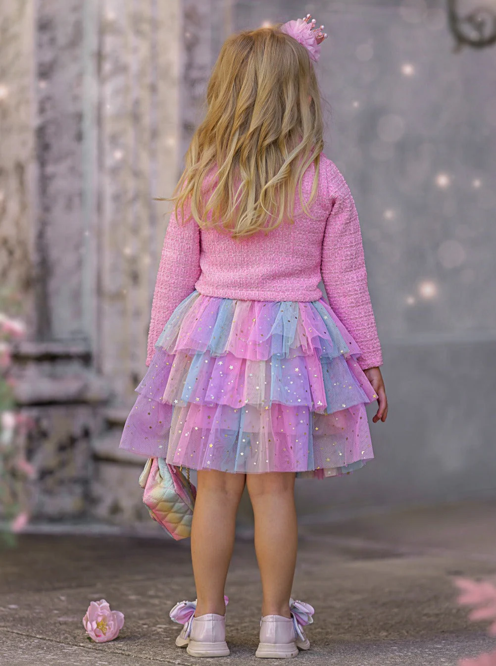 Fairy Flutter Jacket and Rainbow Tutu Skirt Set - Image 6