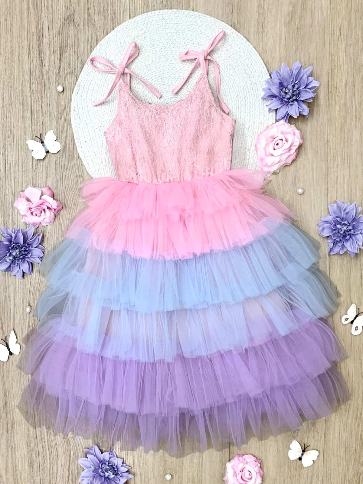 Unicorn Pastel Lace Tiered Tutu Dress - Image 3