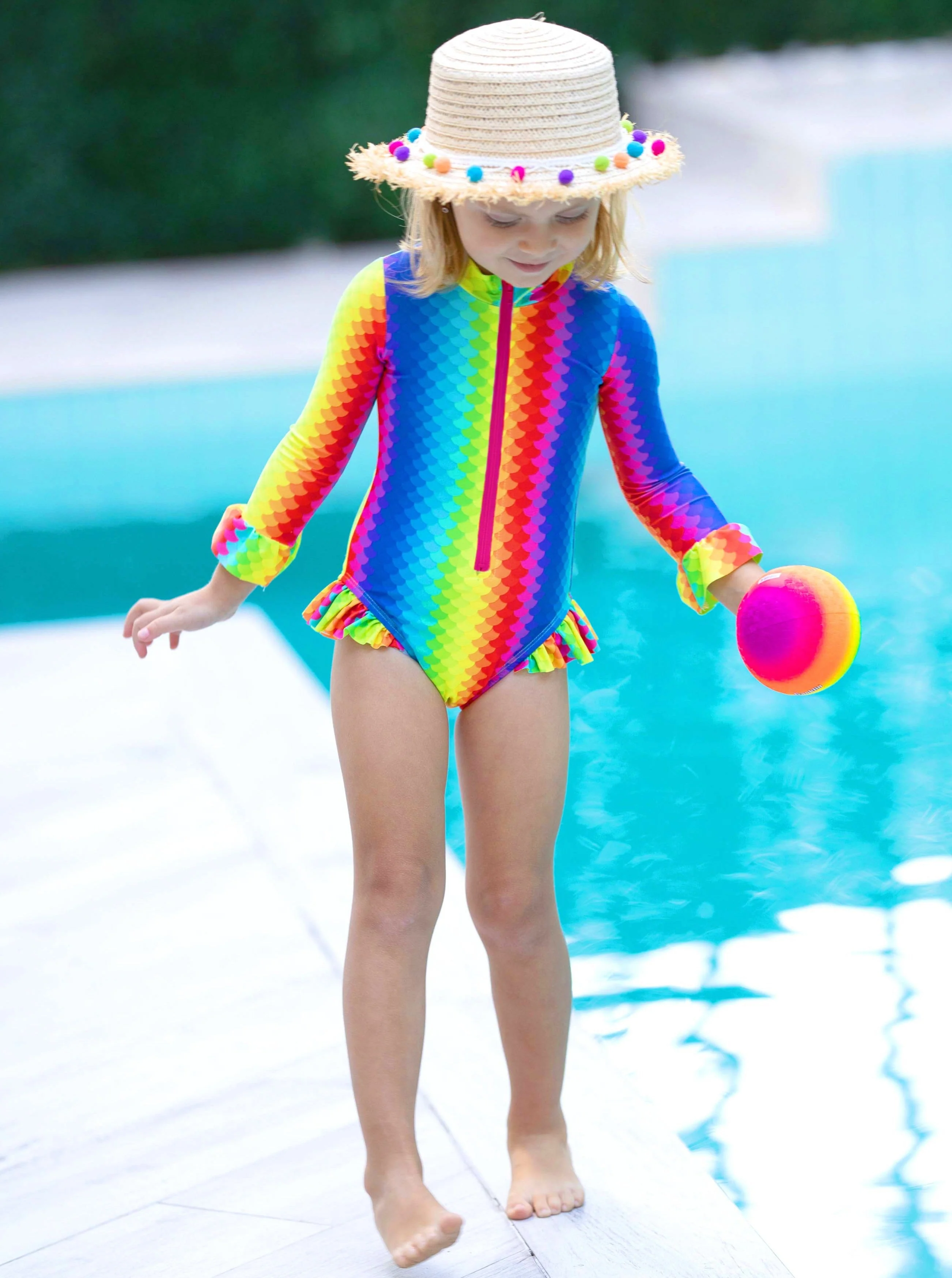 Rainbow Fish One Rash Guard Piece Swimsuit - Image 3