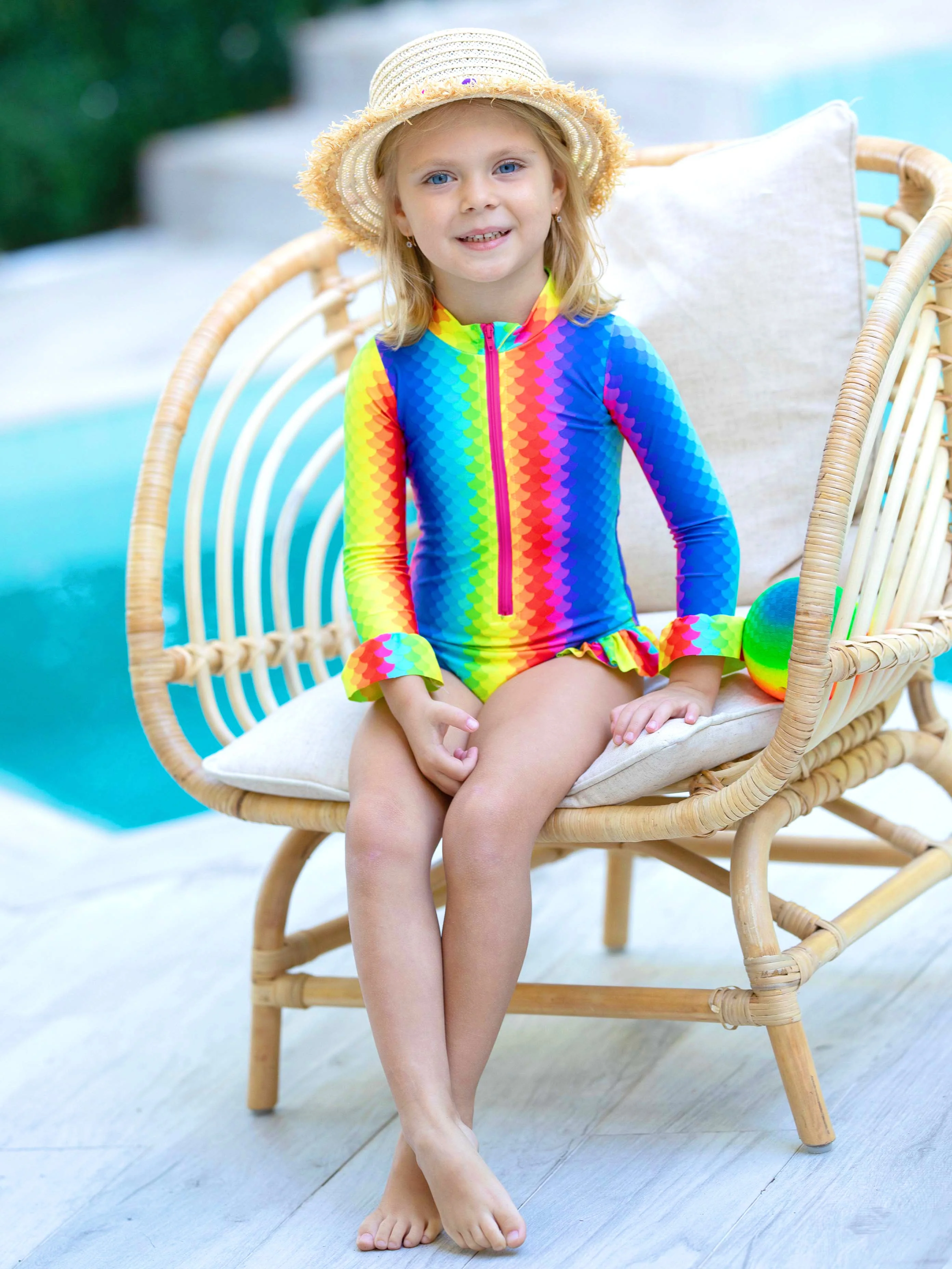 Rainbow Fish One Rash Guard Piece Swimsuit - Image 4