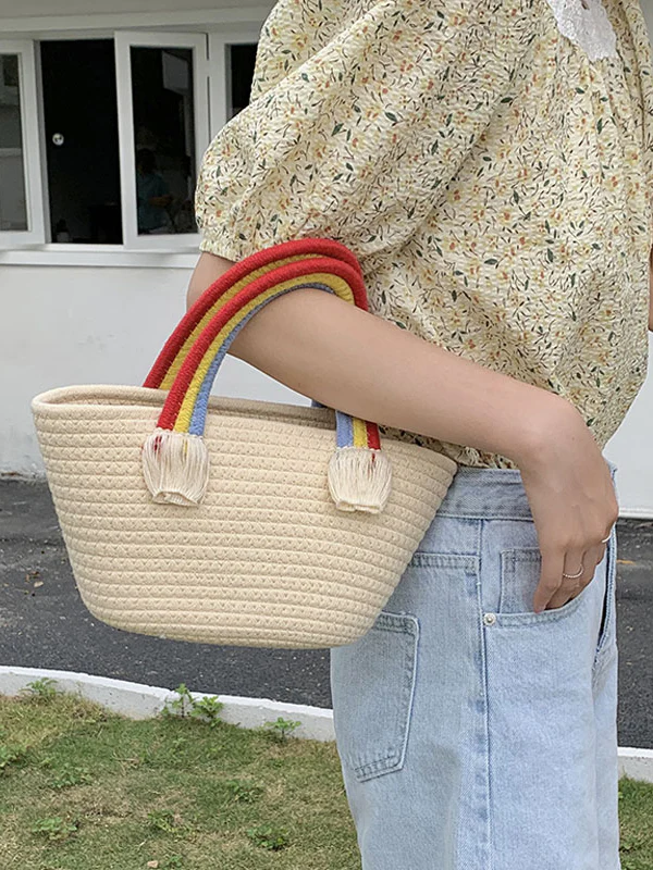 Over The Rainbow Tassel Beach Bag - Image 2