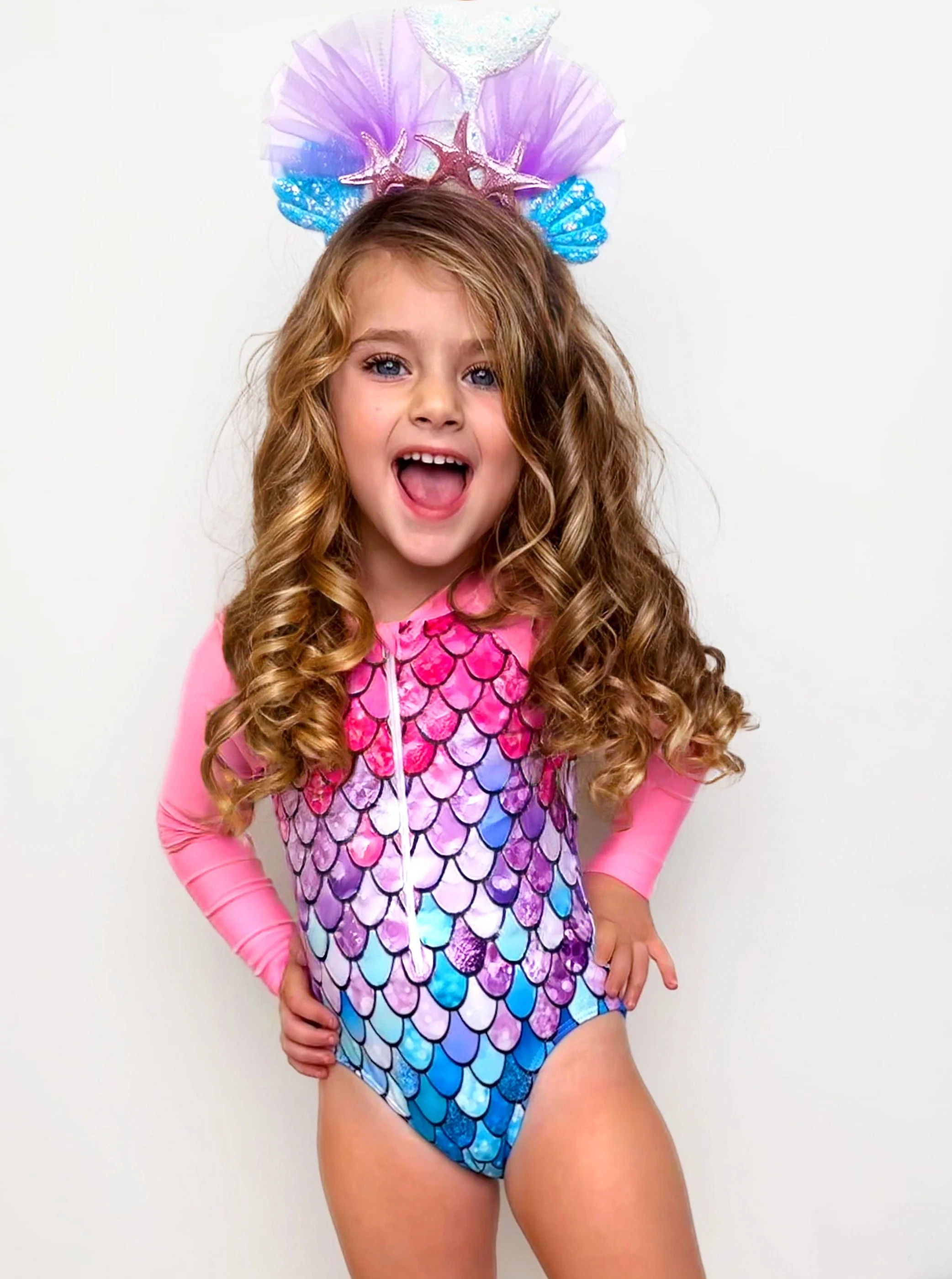 Fin-Tastic Adventure Mermaid Rashguard Swimsuit - Image 2