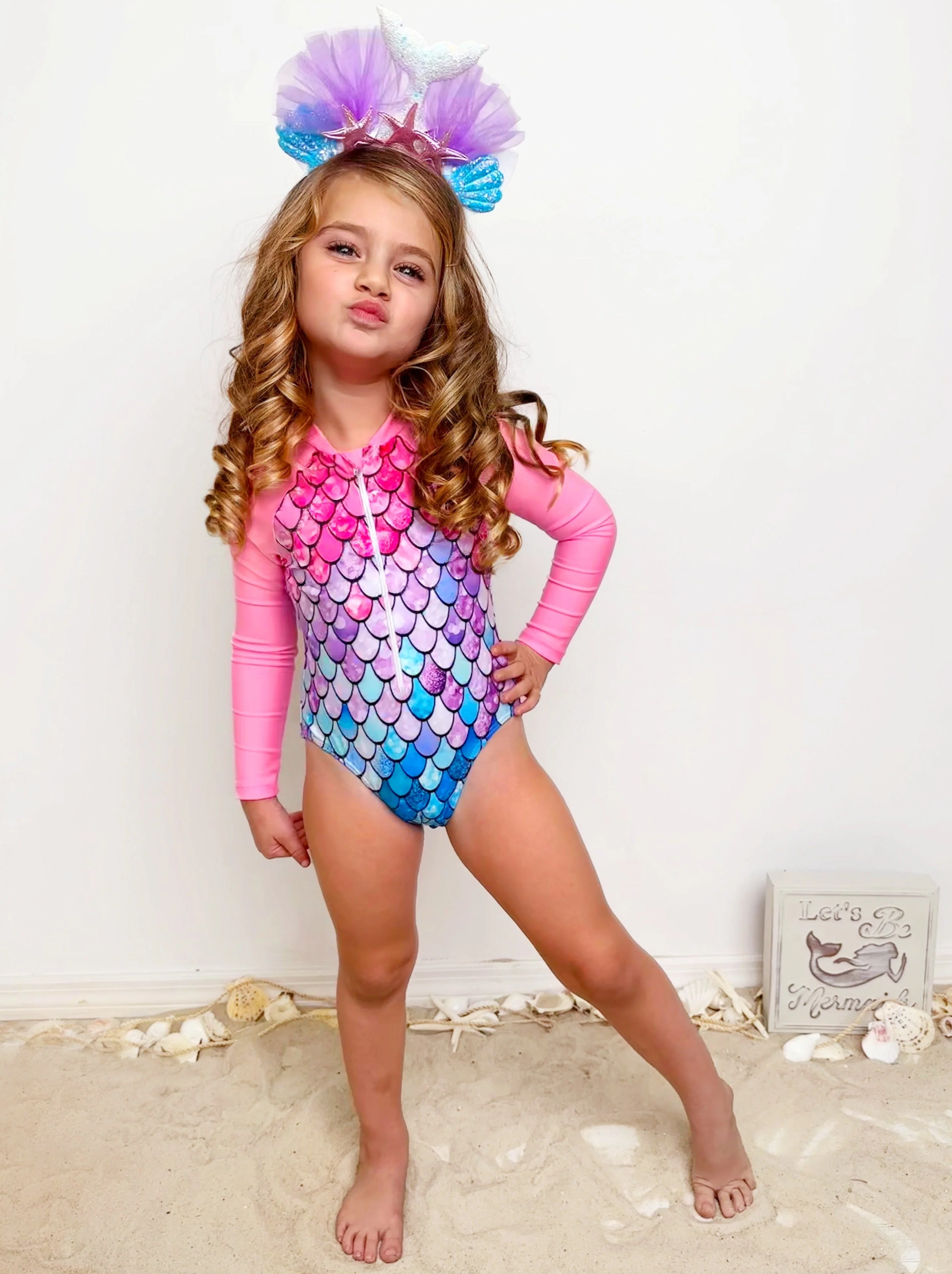 Fin-Tastic Adventure Mermaid Rashguard Swimsuit - Image 3