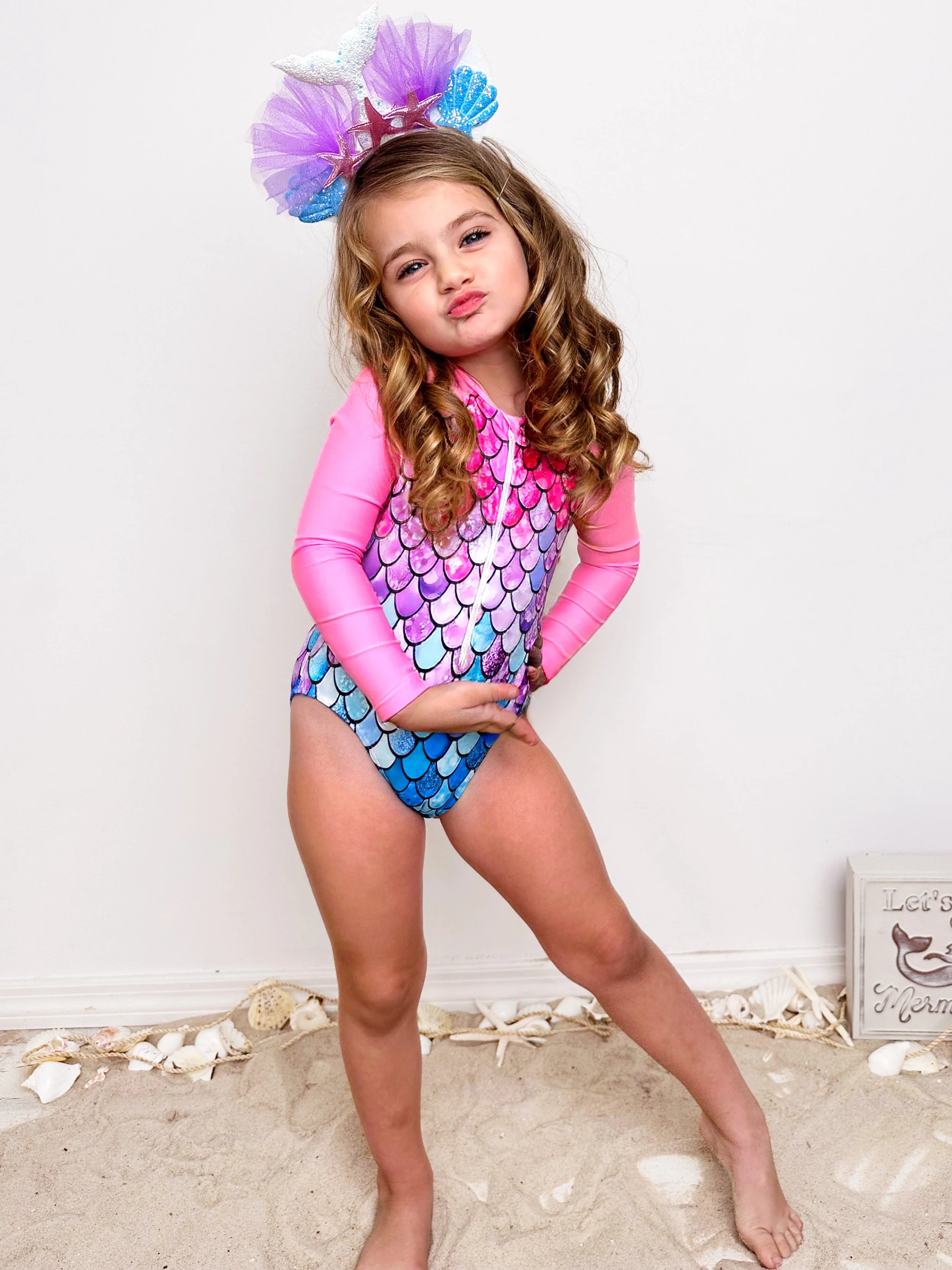 Fin-Tastic Adventure Mermaid Rashguard Swimsuit - Image 5
