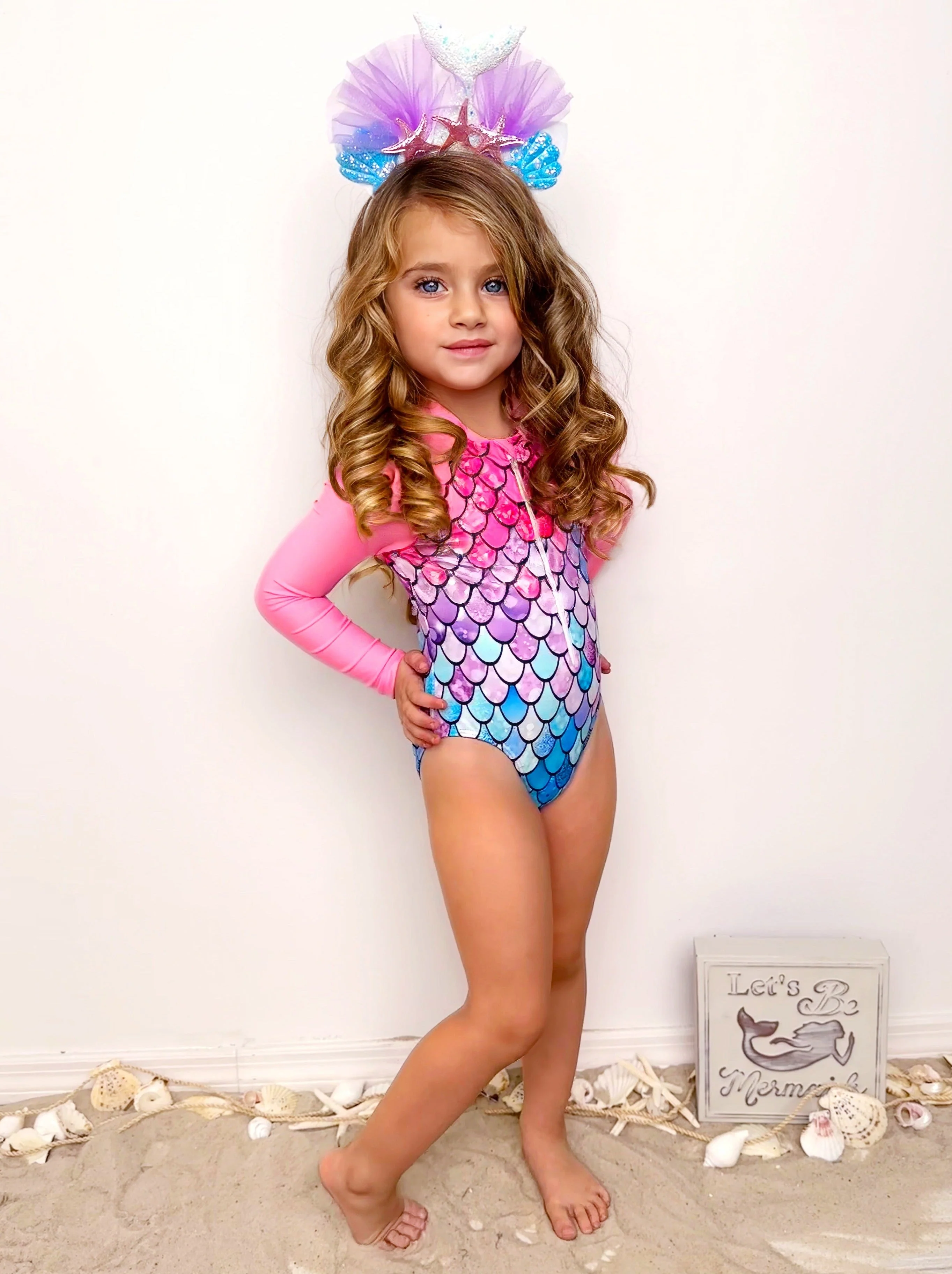 Fin-Tastic Adventure Mermaid Rashguard Swimsuit - Image 6
