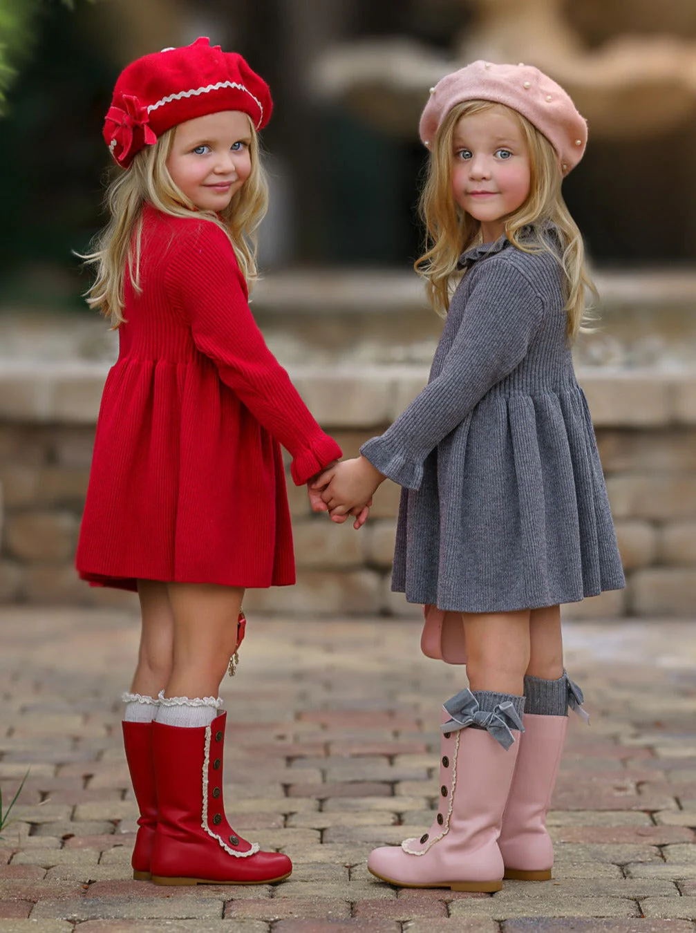 Cozy Charm Red Ribbed Long Sleeve Sweater Dress - Image 3