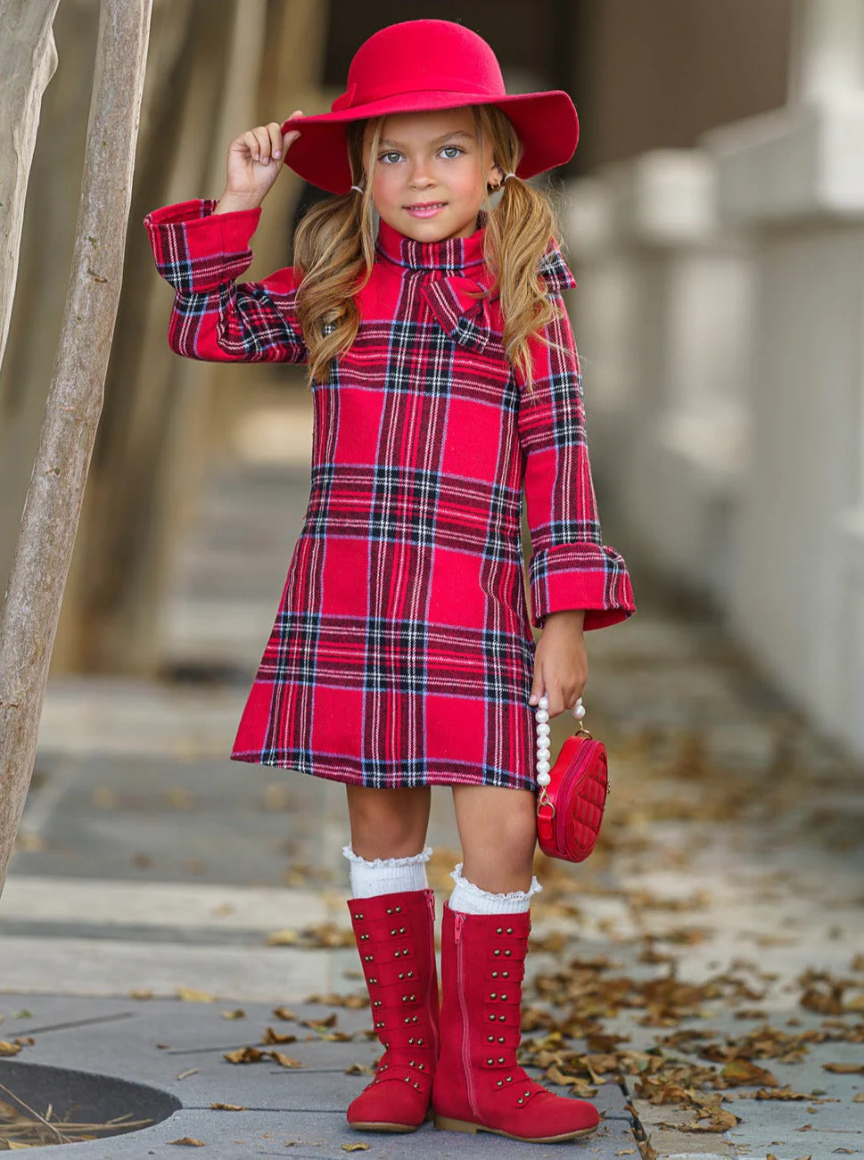 Goin' Apple-Picking Red Flannel Dress - Image 4