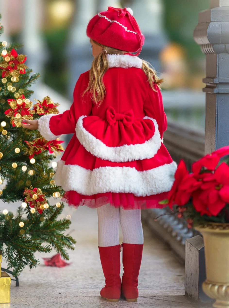 All Bundled Up Red Faux Fur Duchess Coat - Image 4