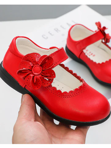 Red Mary Jane Flats by Liv and Mia - Image 2