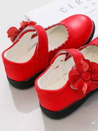 Red Mary Jane Flats by Liv and Mia - Image 3