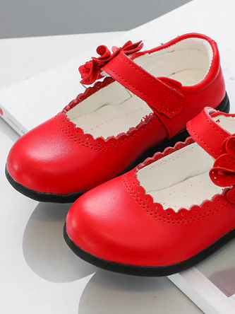 Red Mary Jane Flats by Liv and Mia - Image 4
