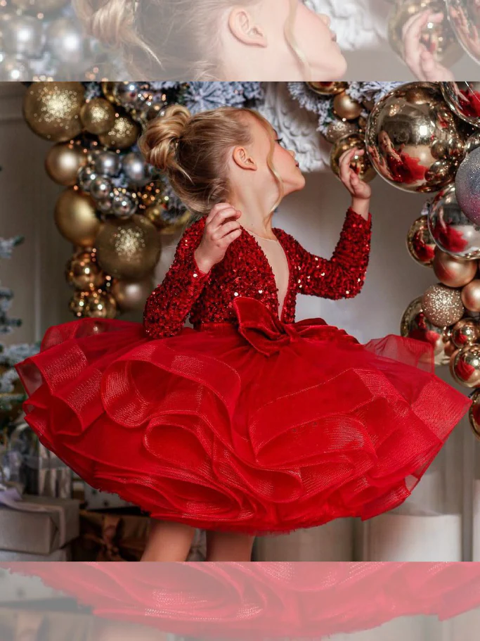 Cherry Sparkle Full Tutu Mini Special Occasion Dress - Image 2
